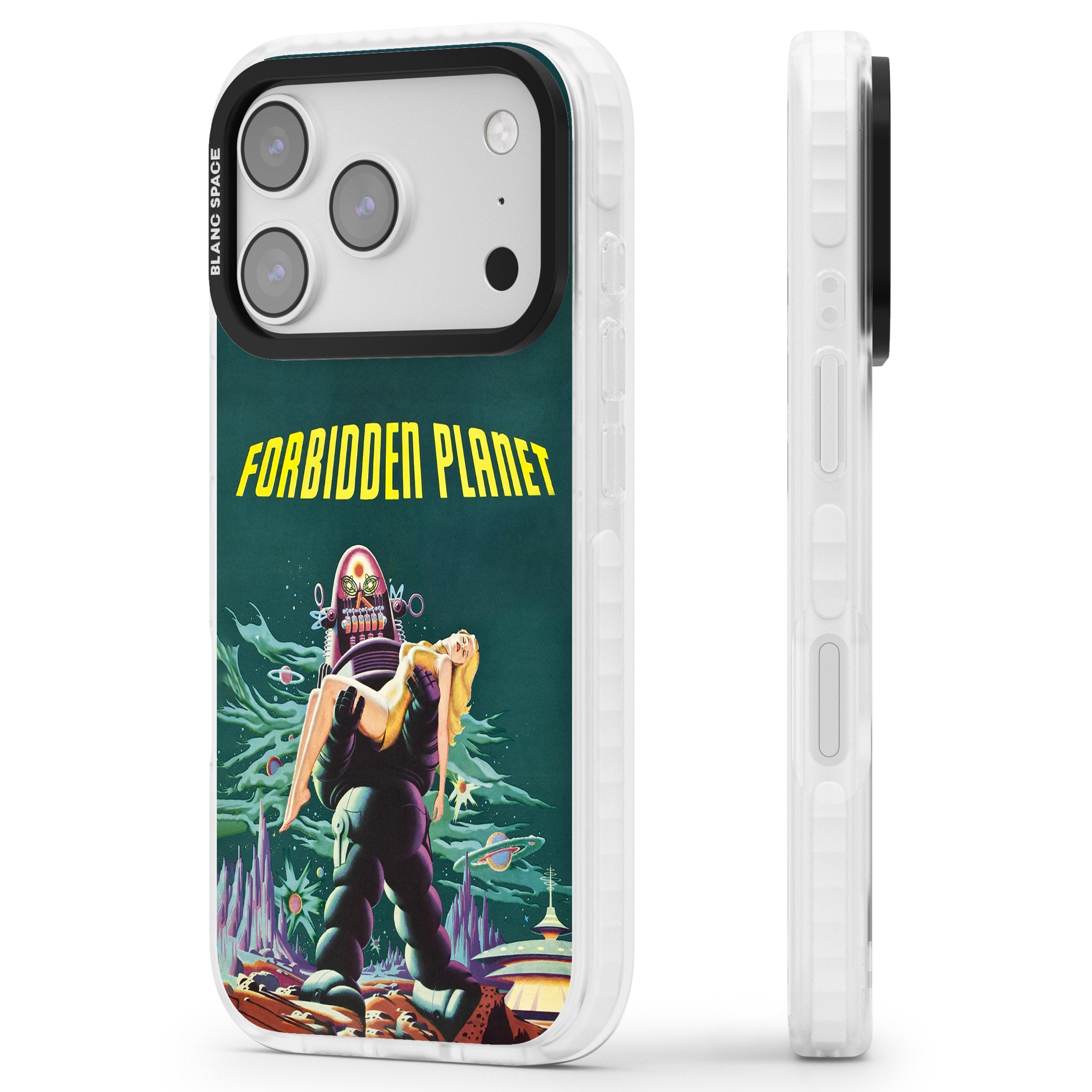Forbidden Planet Poster iPhone 17 Pro Impact Pro Clear Phone Case Side Profile