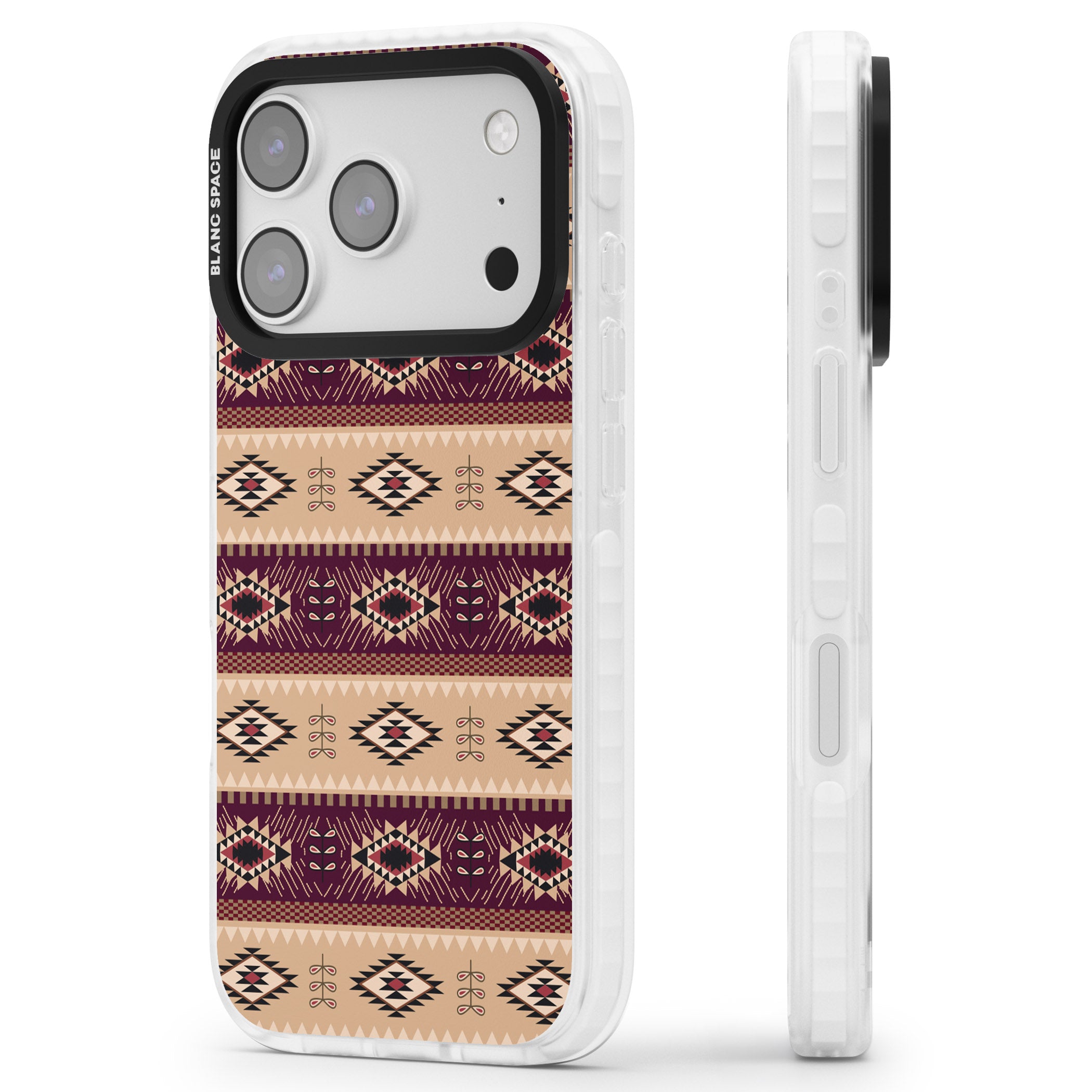 Western Poncho iPhone 17 Pro Impact Pro Clear Phone Case Side Profile