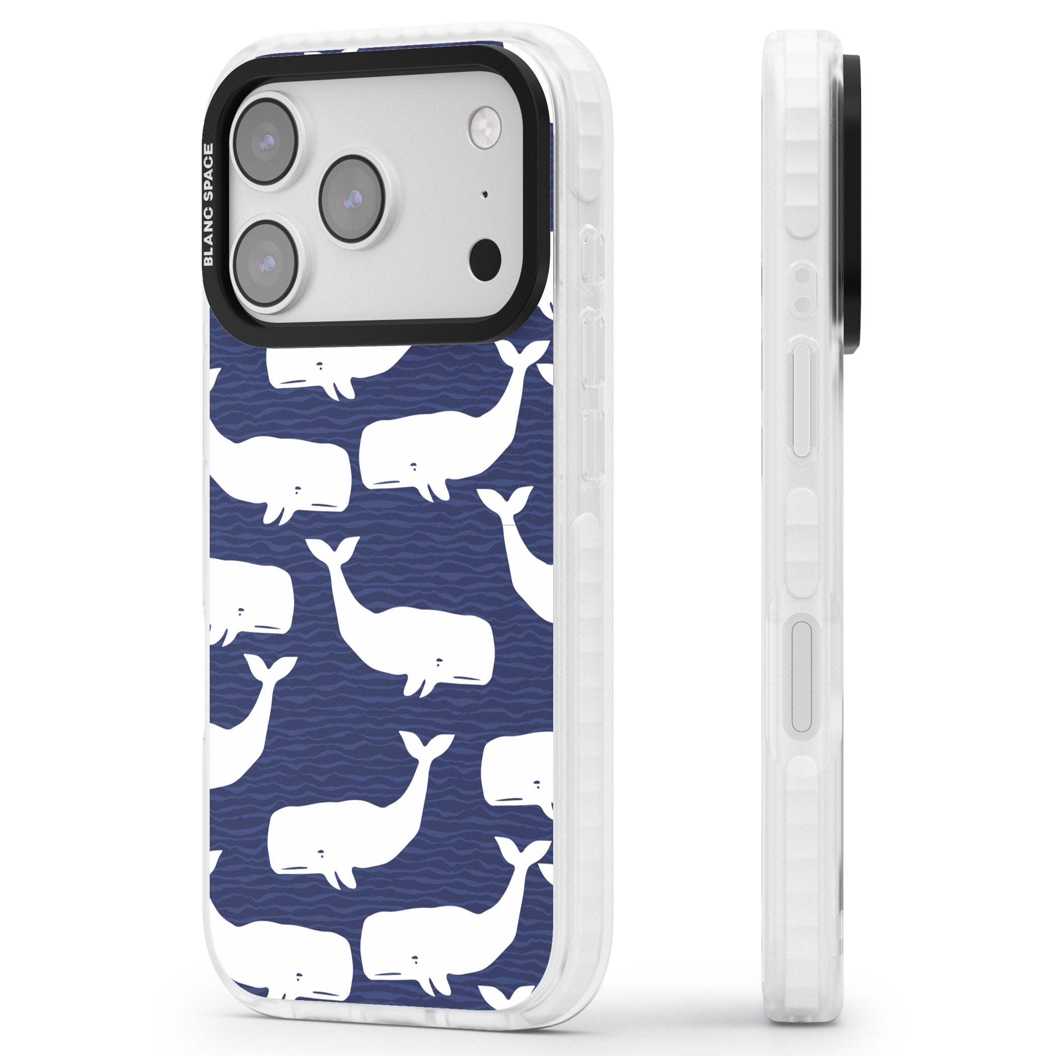 Whale Dreams iPhone 17 Pro Impact Pro Clear Phone Case Side Profile