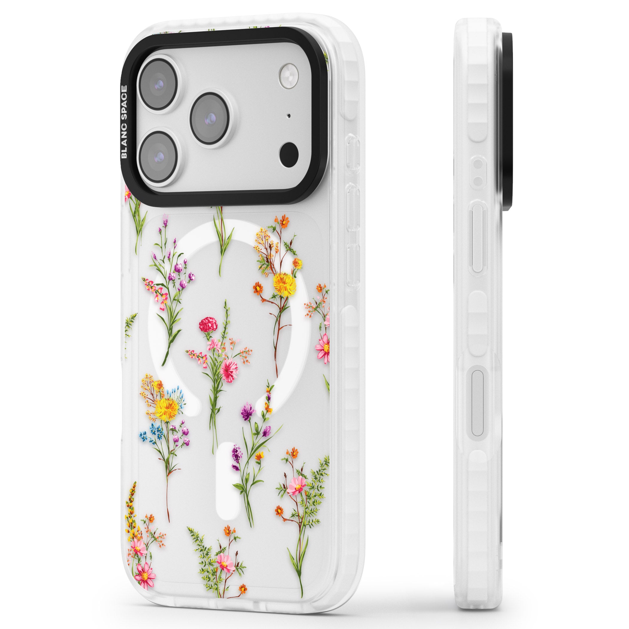 Picked Wildflowers iPhone 17 Pro Impact Pro Clear Phone Case Side Profile