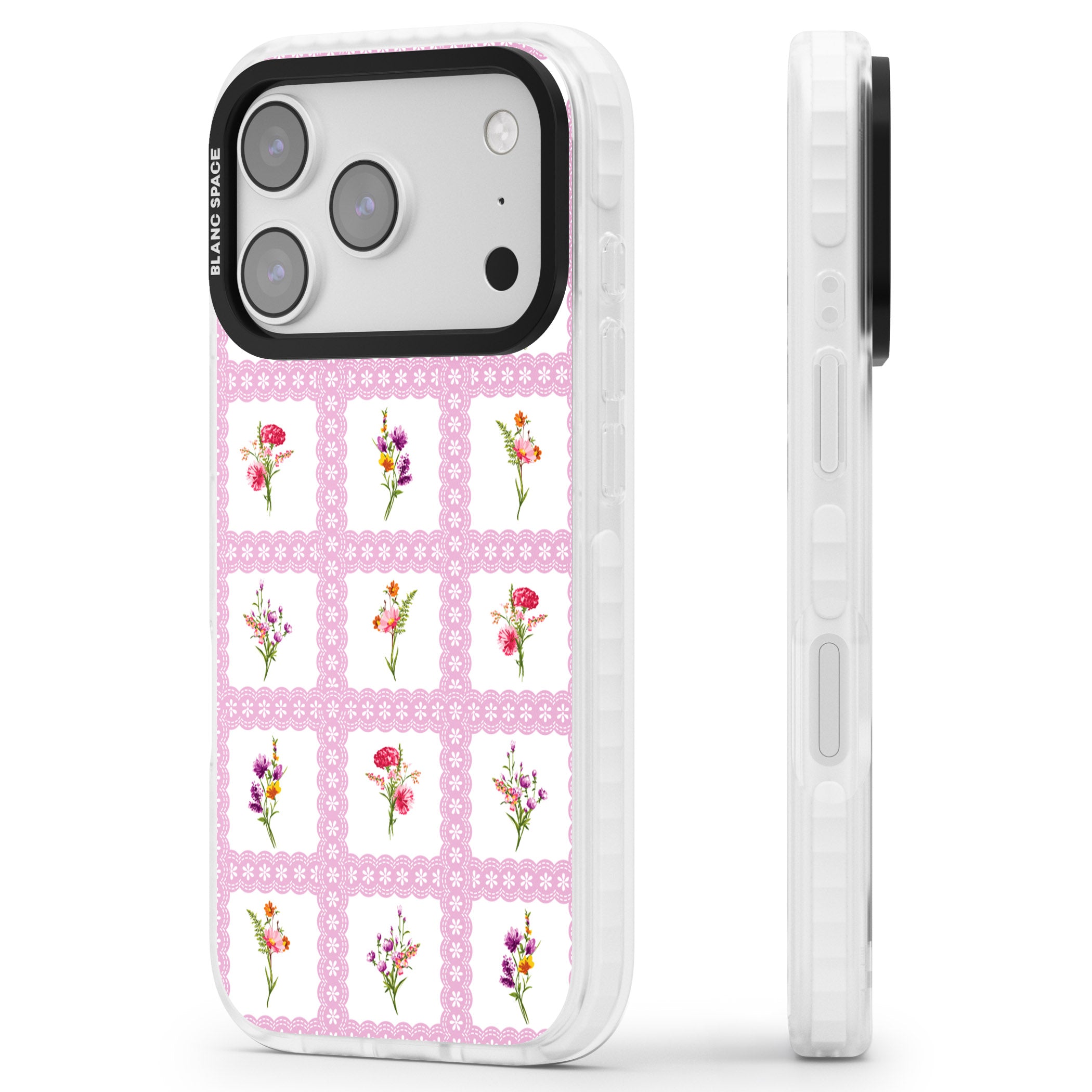 Wildflower Windows iPhone 17 Pro Impact Pro Clear Phone Case Side Profile