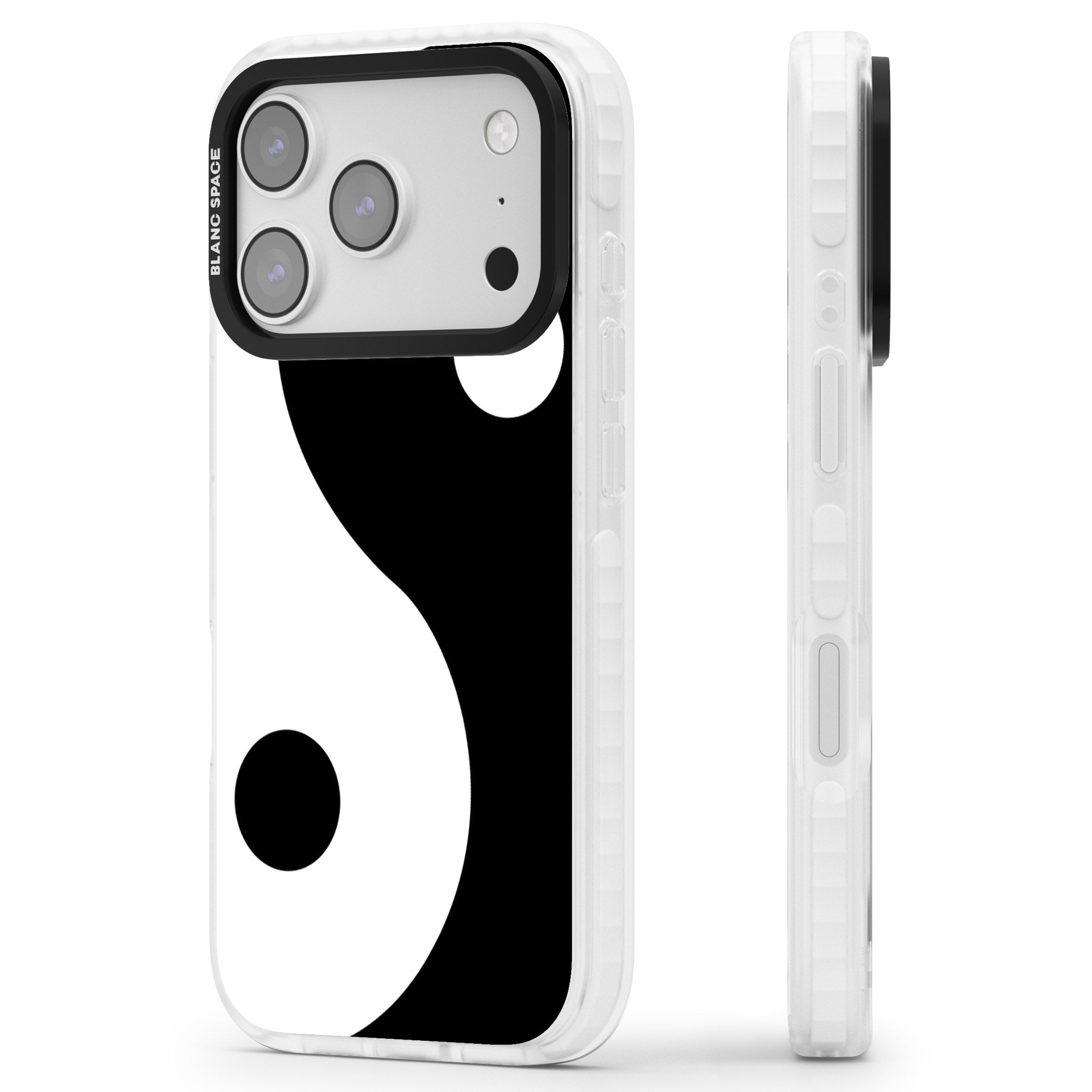 Large Yin Yang iPhone 17 Pro Impact Pro Clear Phone Case Side Profile
