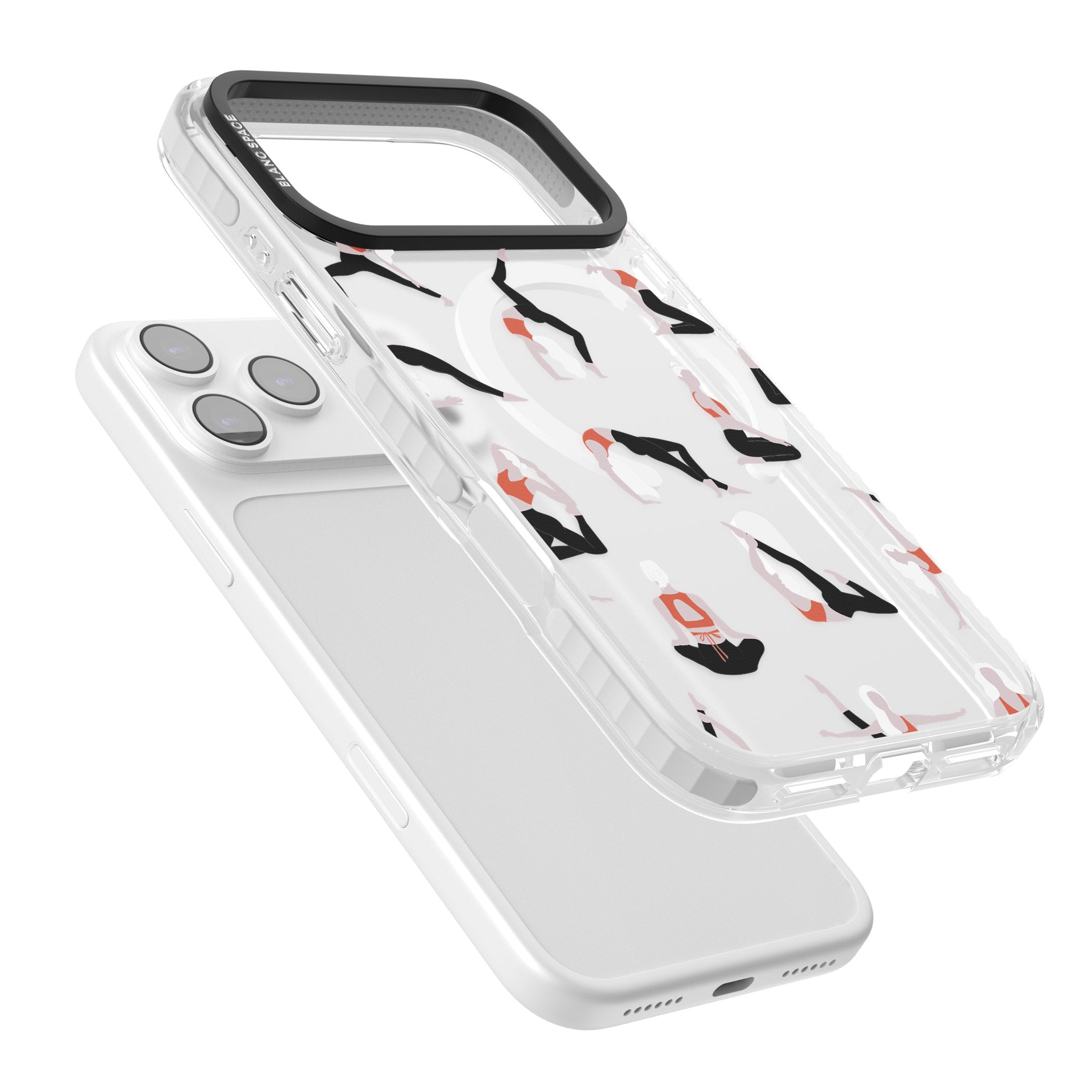 Yoga Poses Clear iPhone 17 Pro Impact Pro Clear Phone Case Colours