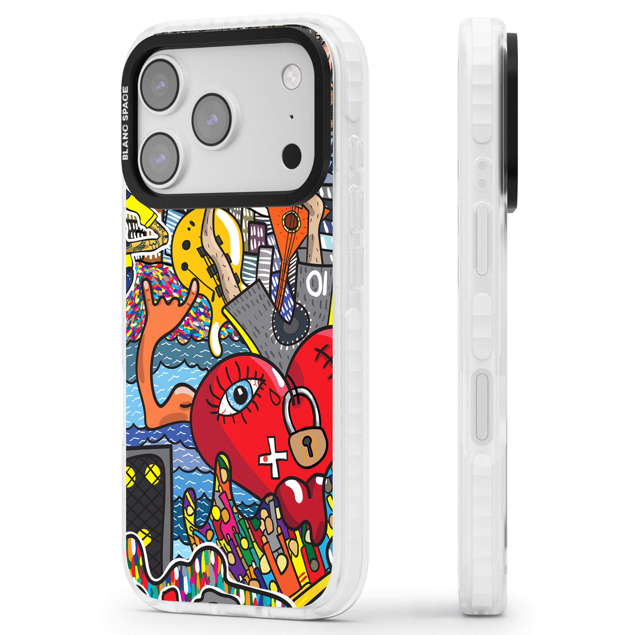 Crowd Tsunami iPhone 17 Pro Impact Pro Clear Phone Case Side Profile