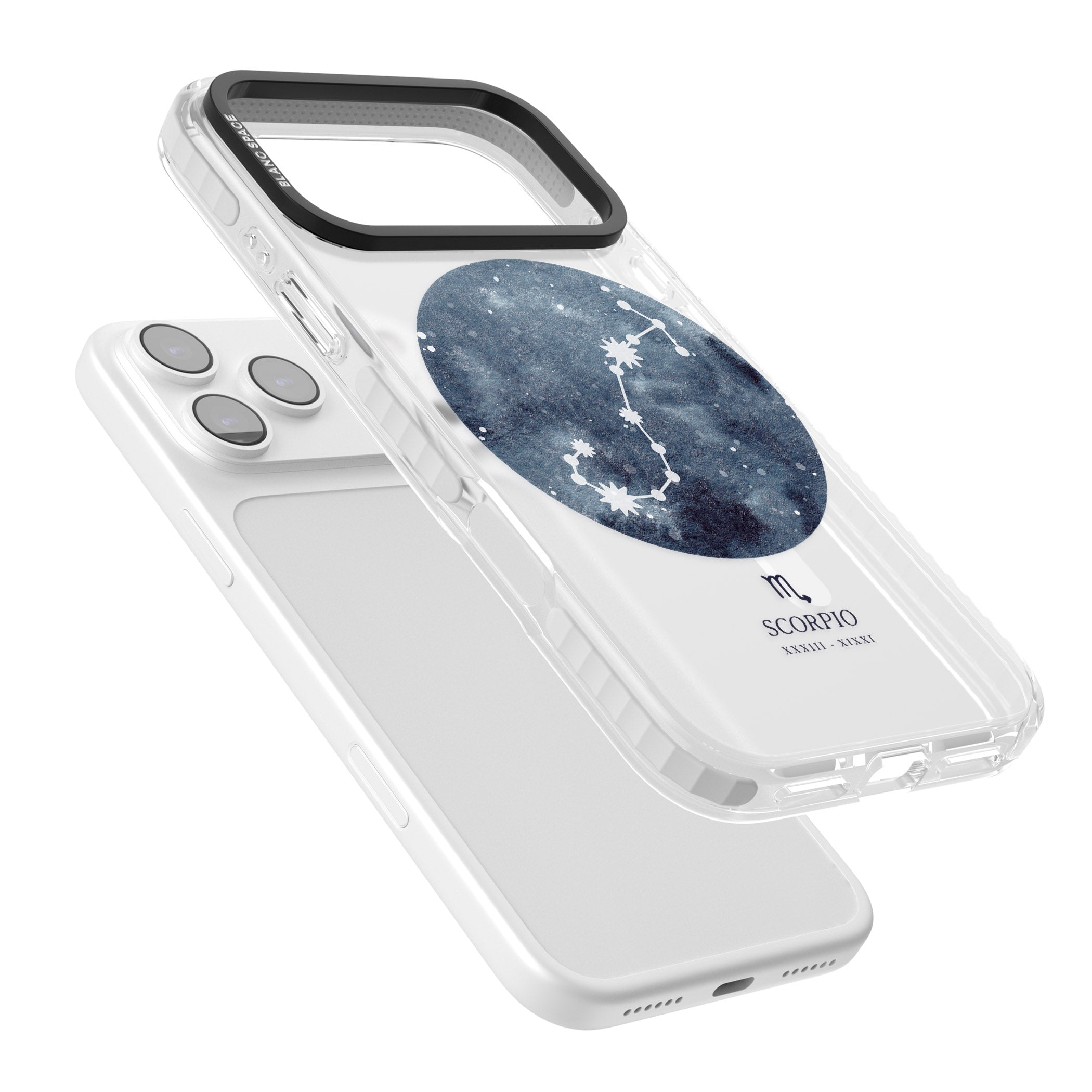 Scorpio Zodiac Blue iPhone 17 Pro Impact Pro Clear Phone Case Colours