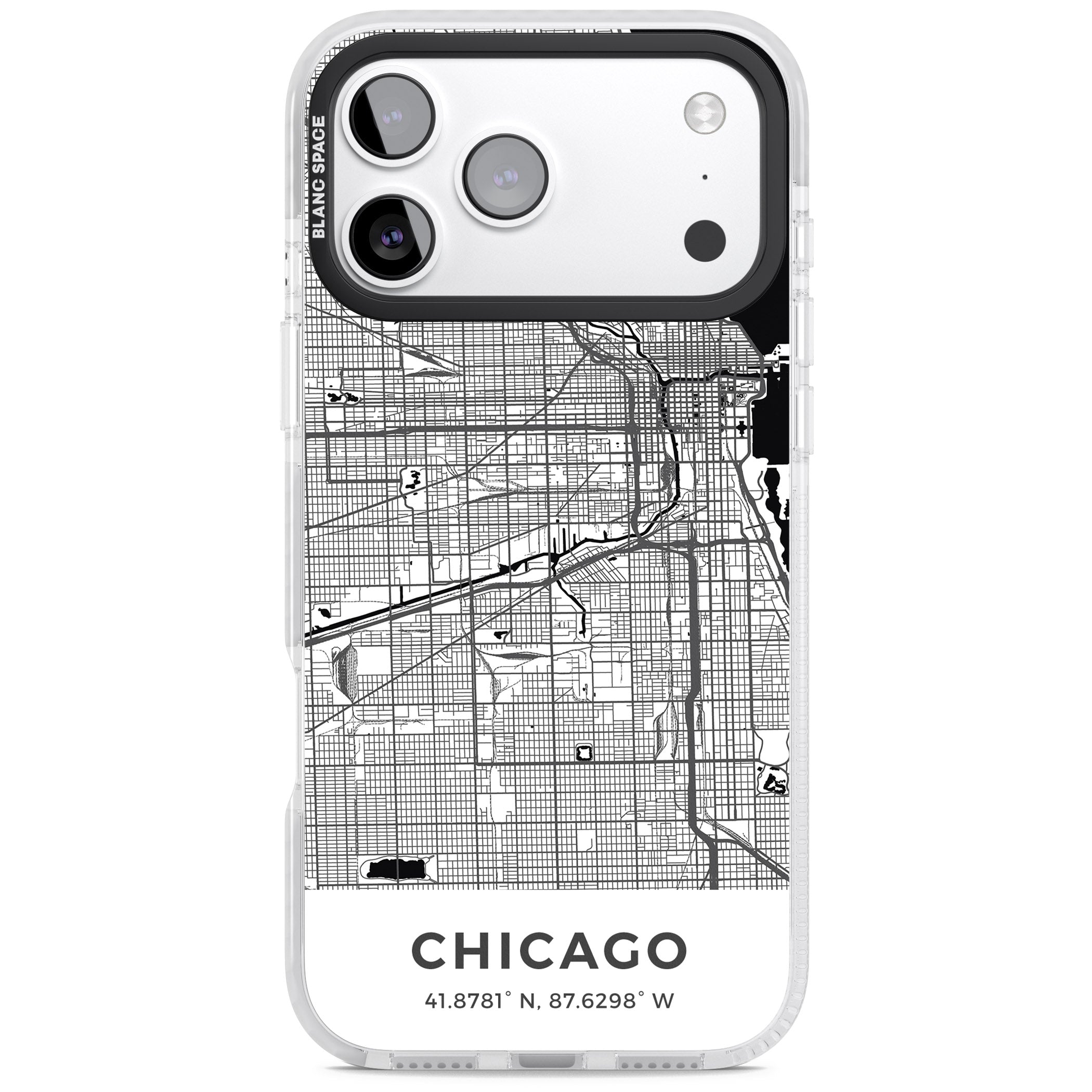 Chicago Map iPhone 17 Pro Impact Clear Phone Case