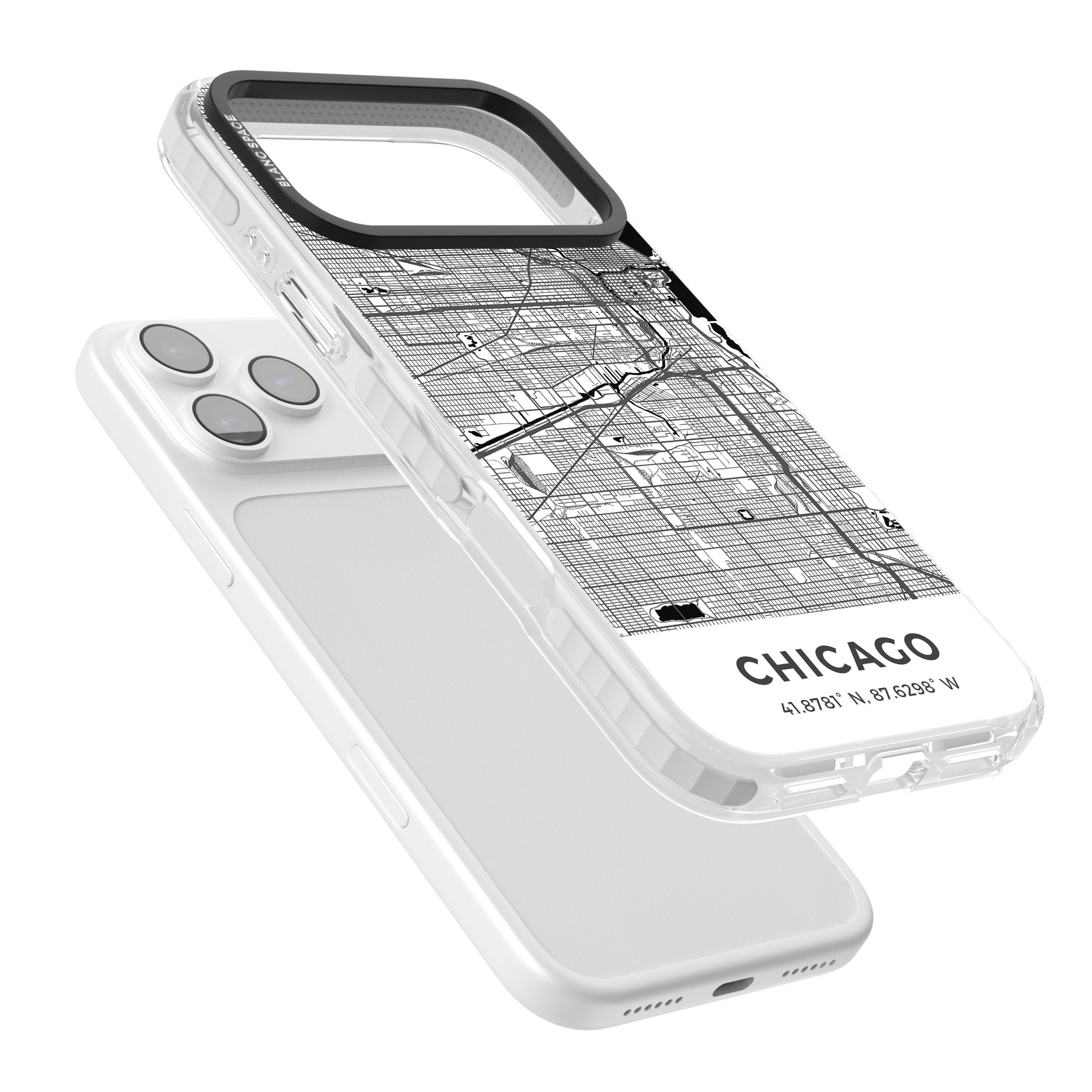Chicago Map iPhone 17 Pro Impact Clear Phone Case Colours