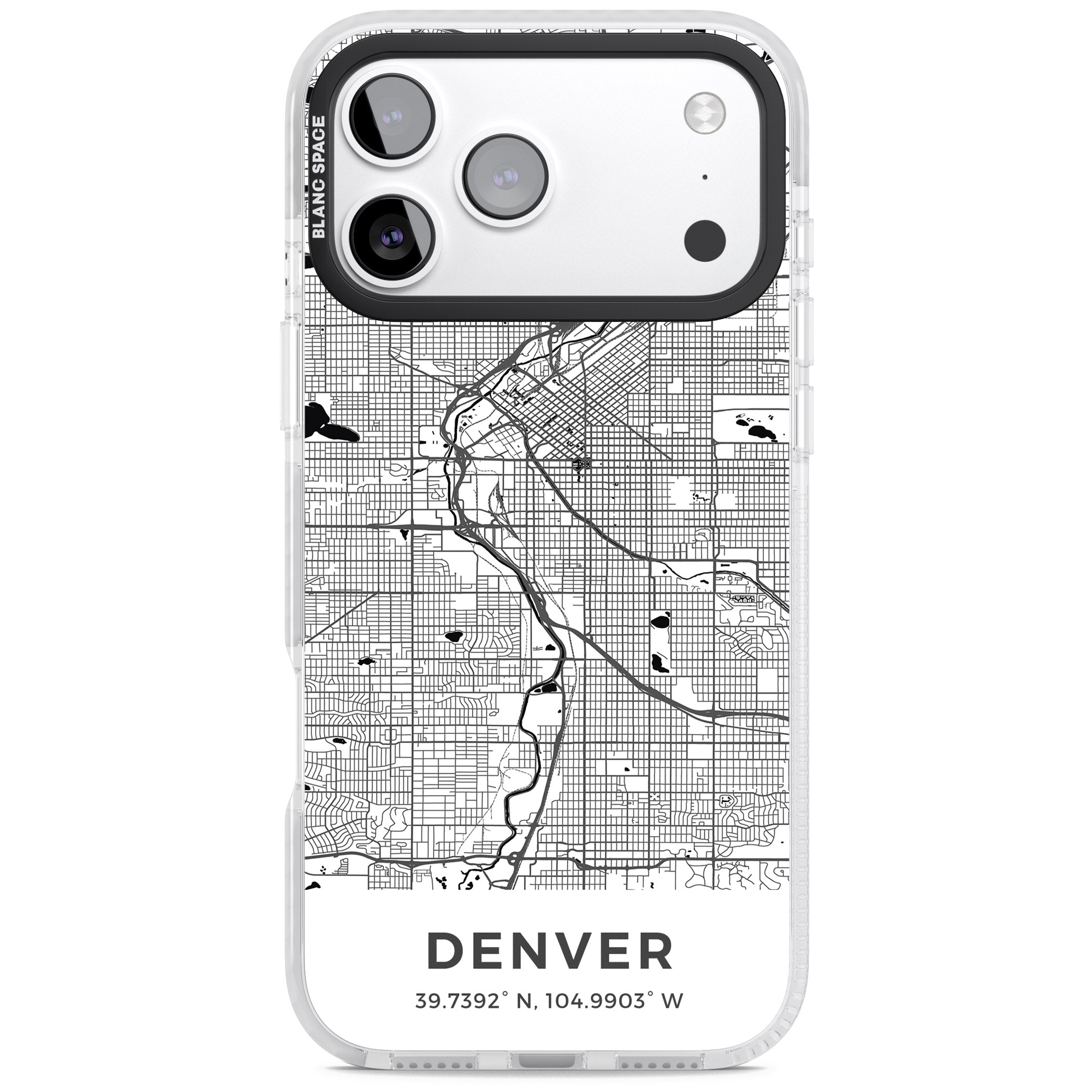 Denver Map iPhone 17 Pro Impact Clear Phone Case