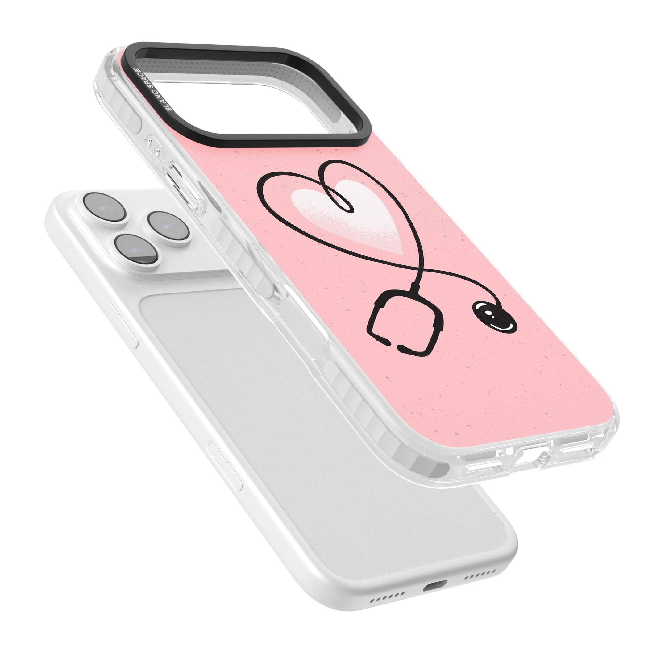 Stethoscope Heart iPhone 17 Pro Impact Clear Phone Case Colours