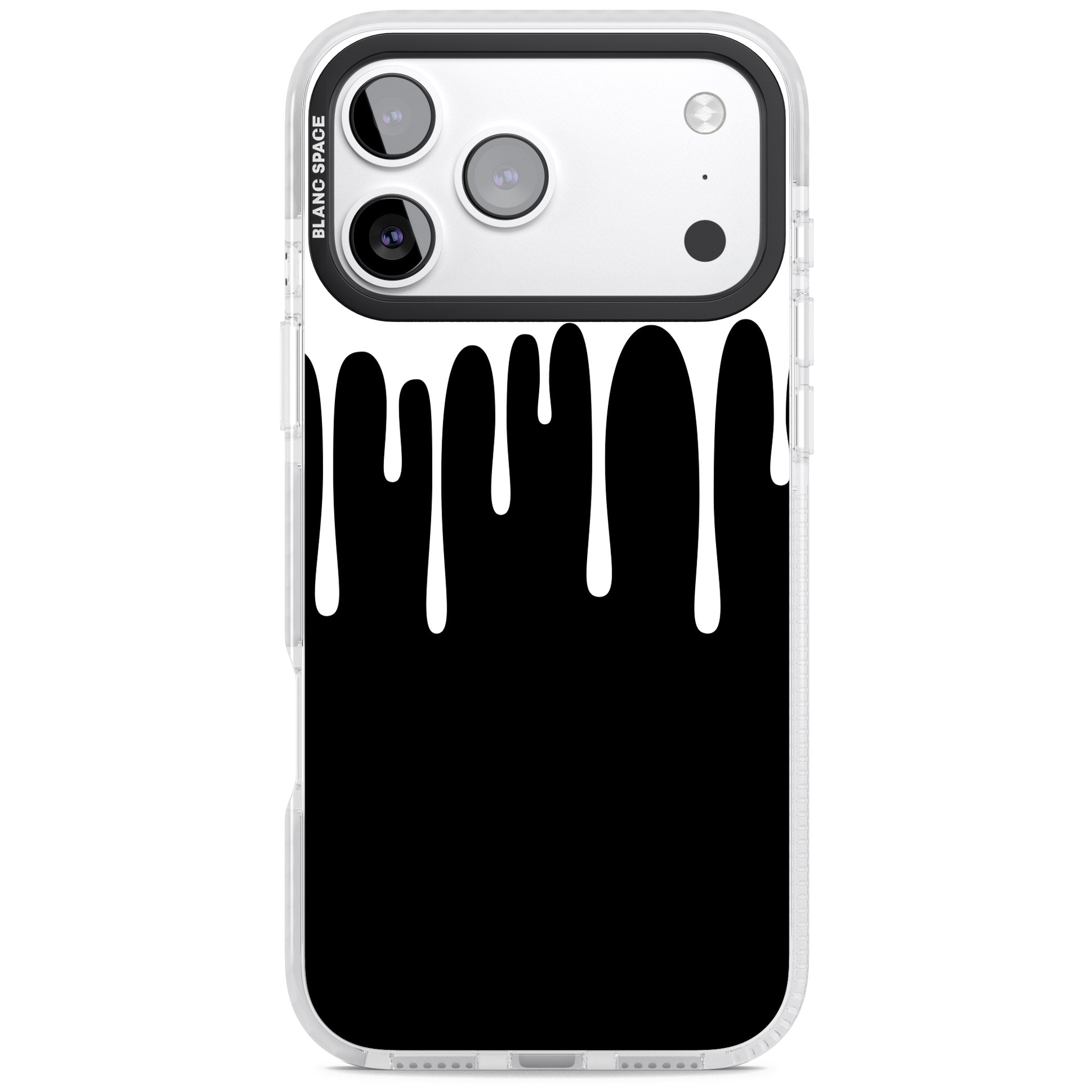 Melted Effect: White & Black iPhone 17 Pro Impact Clear Phone Case