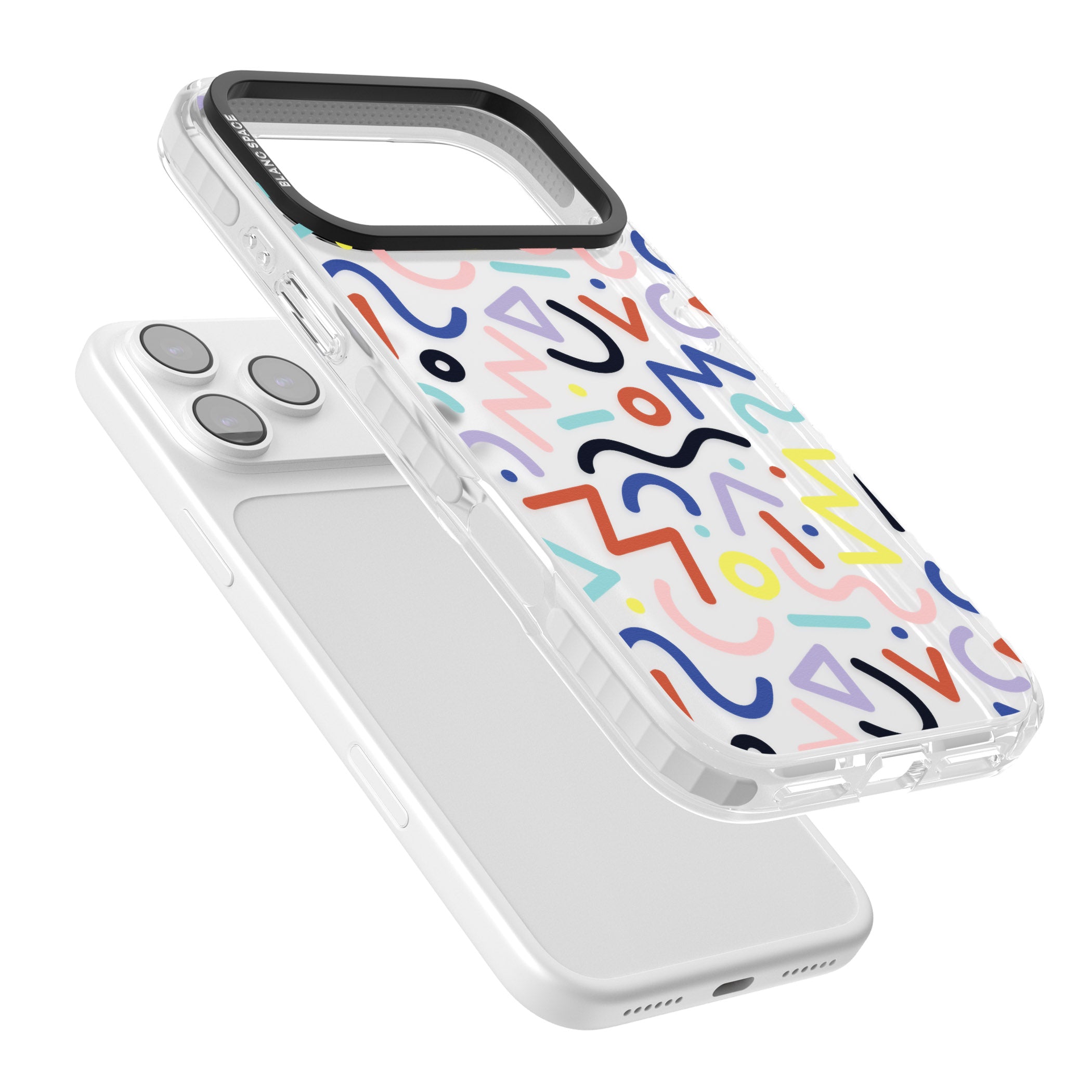 Memphis Retro Pattern iPhone 17 Pro Impact Clear Phone Case Colours