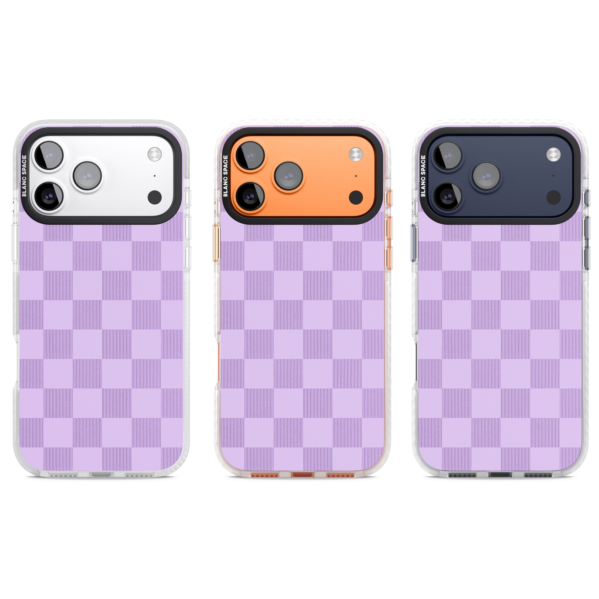 Lilac Checkered iPhone 17 Pro Impact Clear Phone Case APT Impact Protection