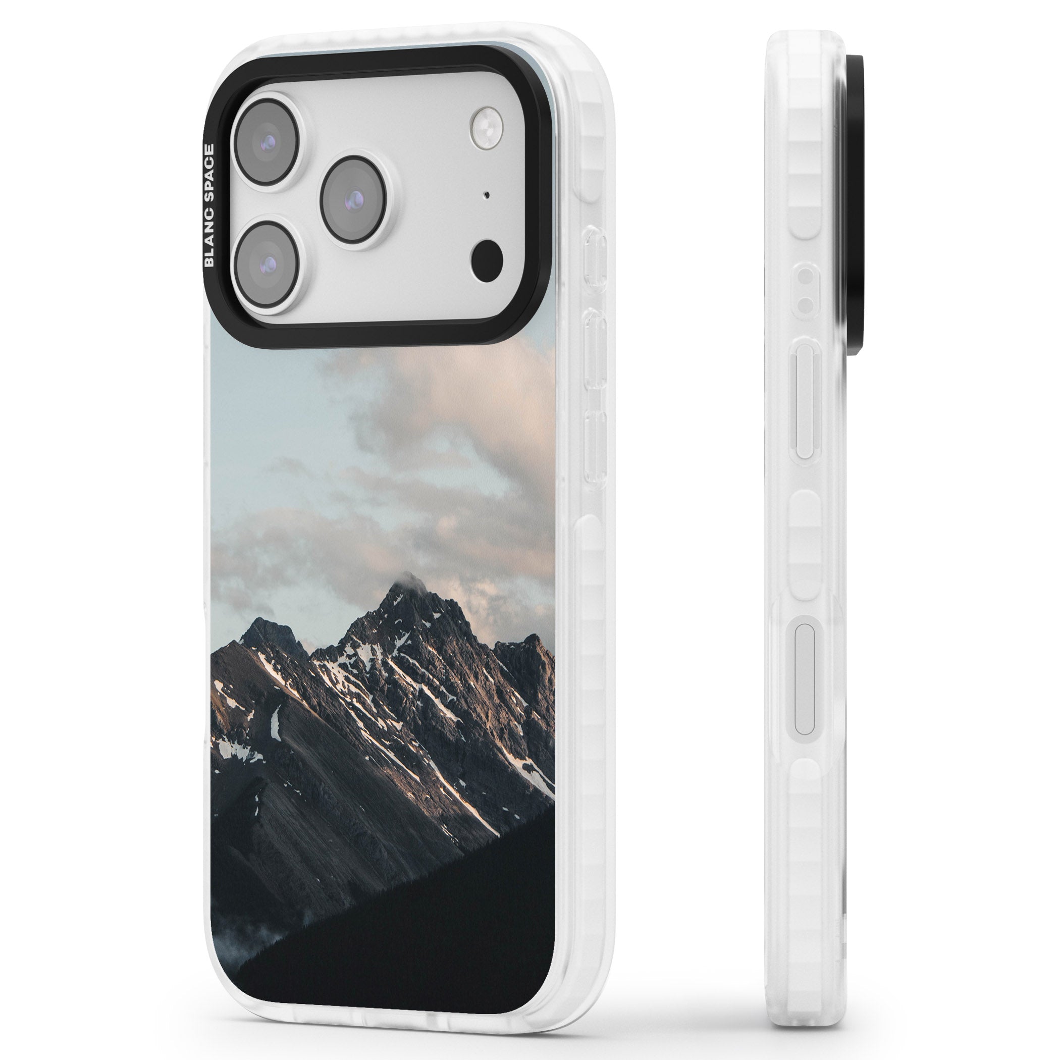Twilight Mountain iPhone 17 Pro Impact Clear Phone Case Side Profile