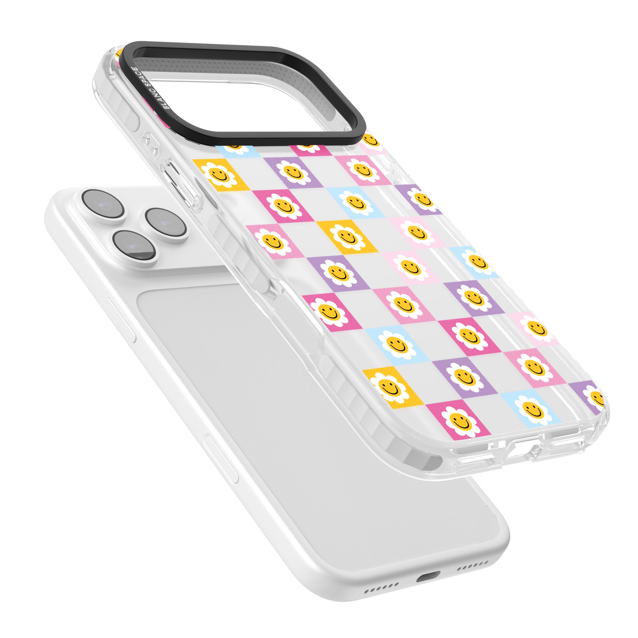 Daisy Squares Pattern iPhone 17 Pro Impact Clear Phone Case Colours