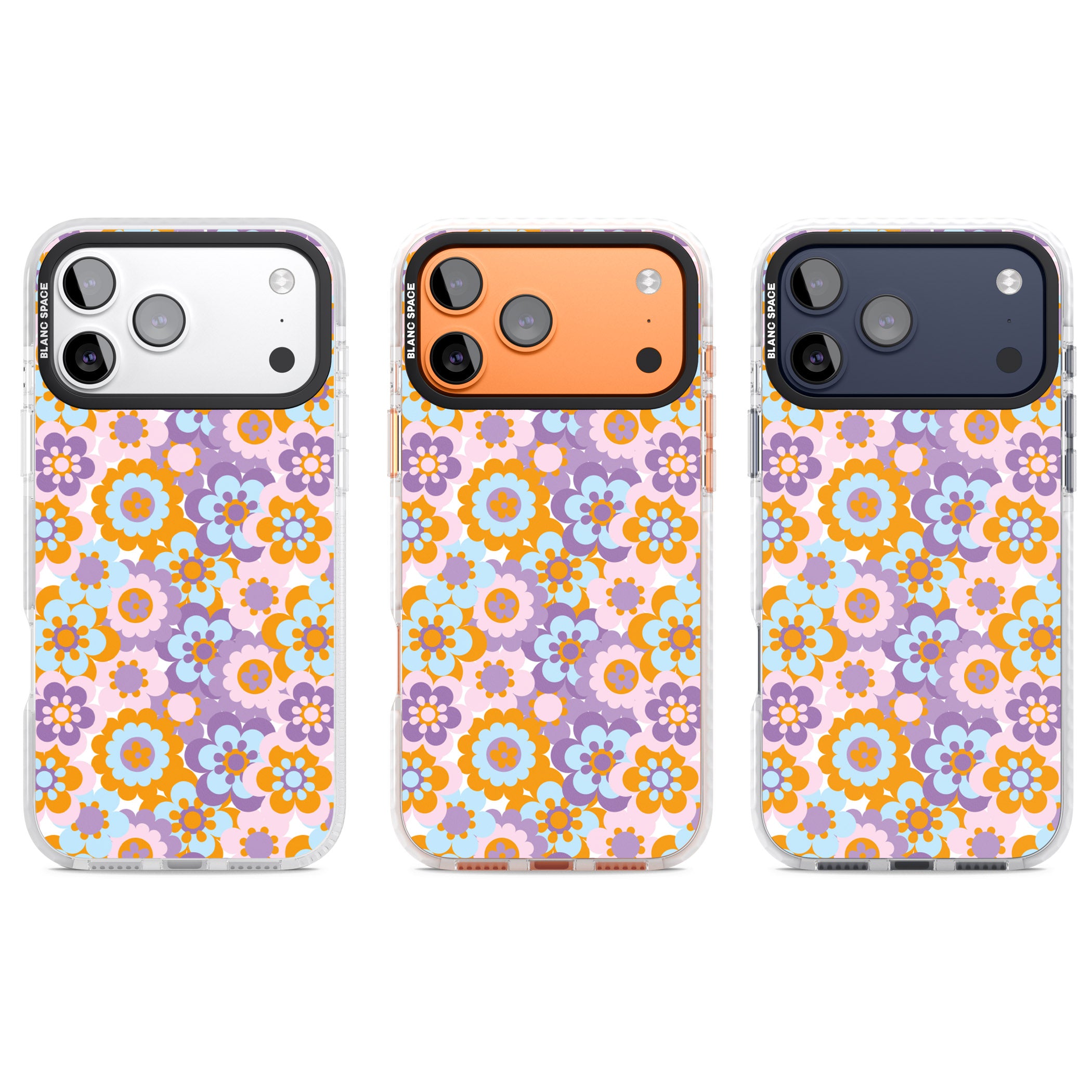 Flower Power Pattern iPhone 17 Pro Impact Clear Phone Case APT Impact Protection