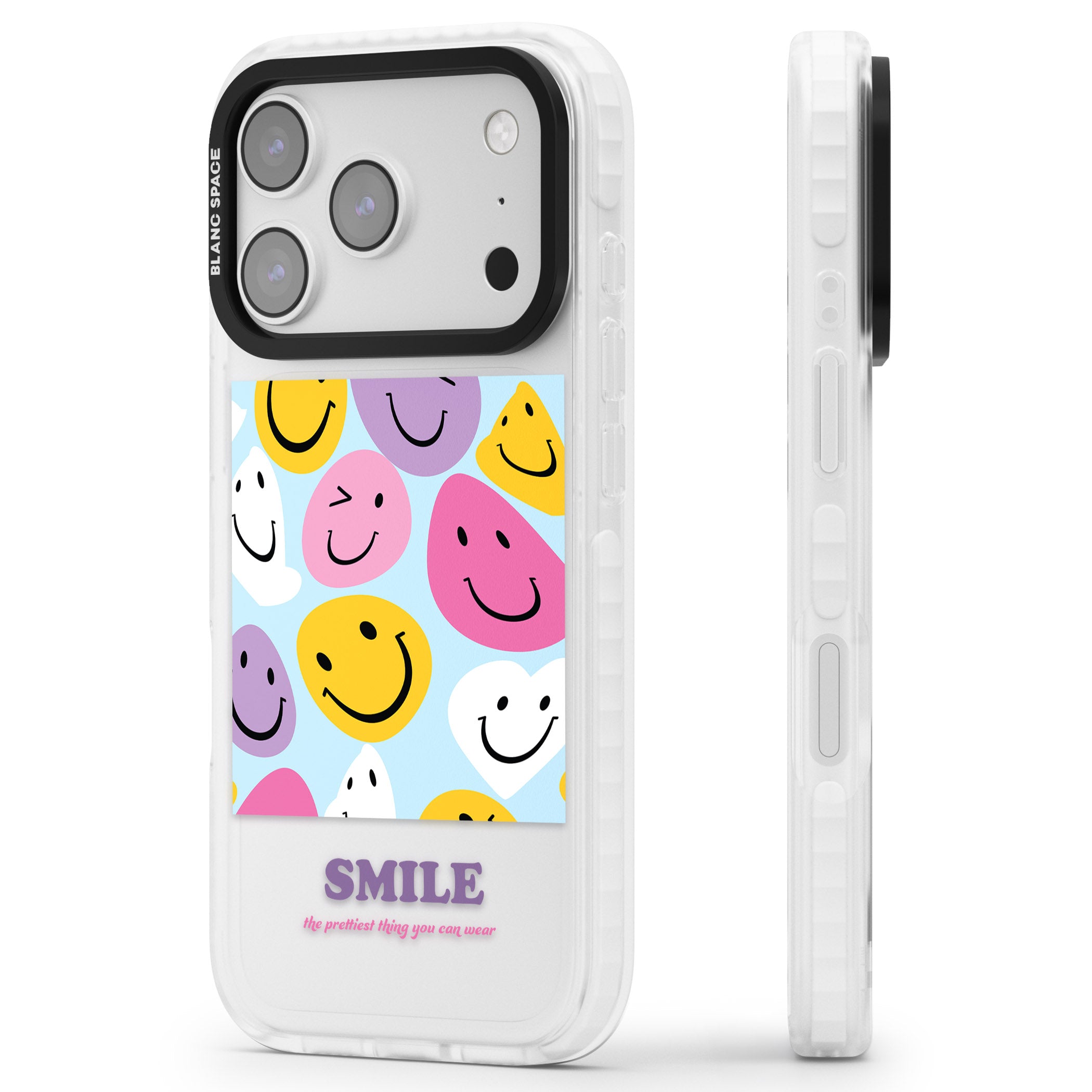 A Smile iPhone 17 Pro Impact Clear Phone Case Side Profile