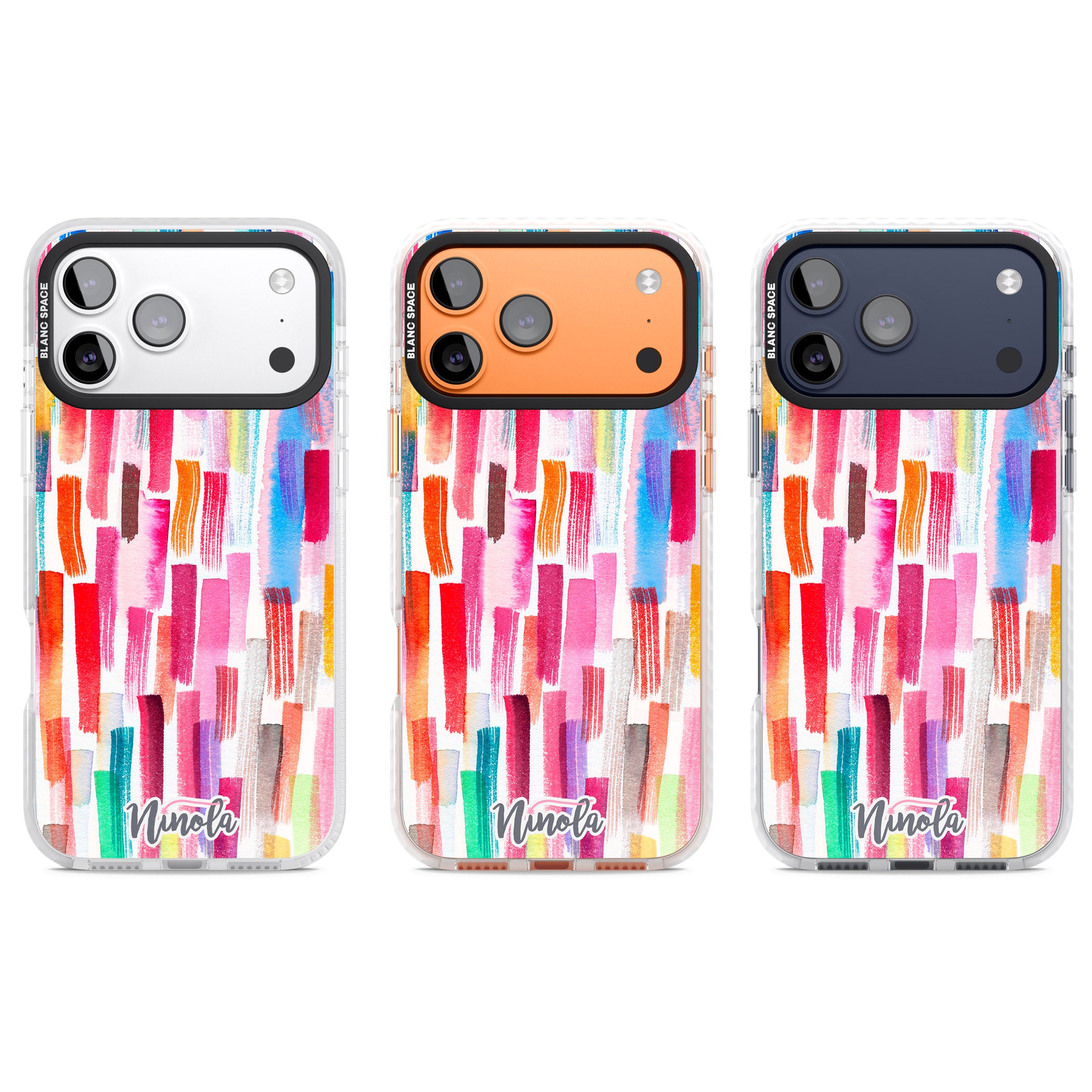 Colorful Brushstrokes iPhone 17 Pro Impact Clear Phone Case APT Impact Protection