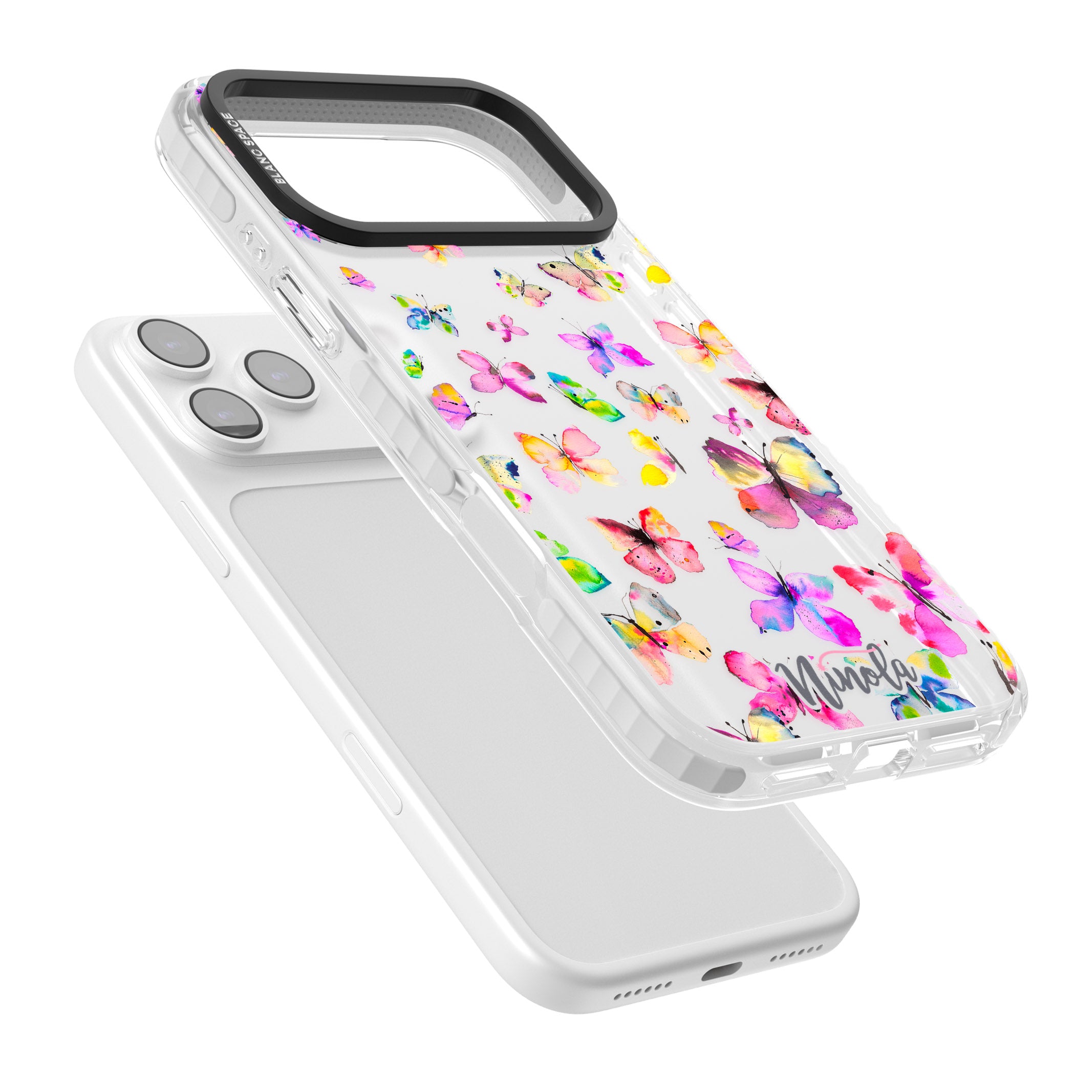 Watercolor Butterflies iPhone 17 Pro Impact Clear Phone Case Colours