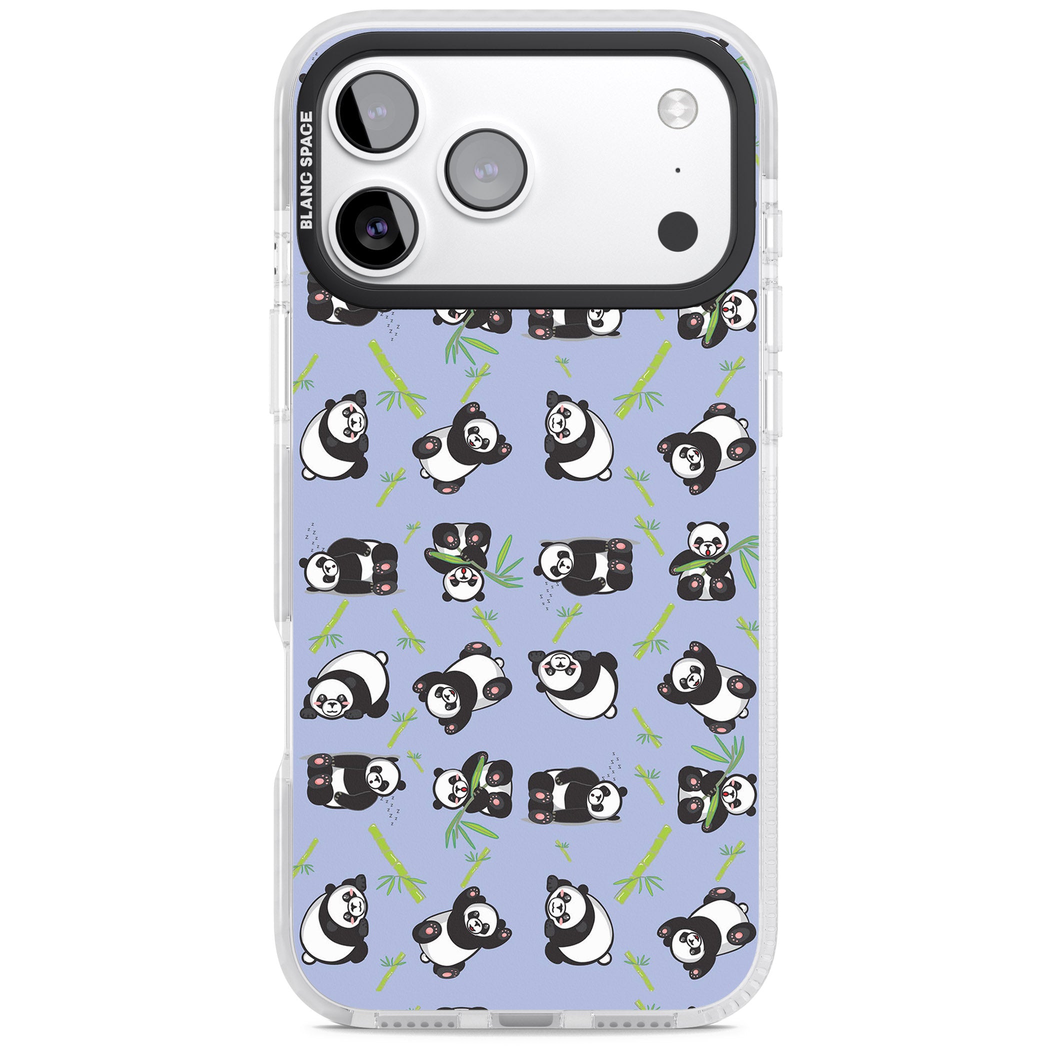 Panda Pattern iPhone 17 Pro Impact Clear Phone Case