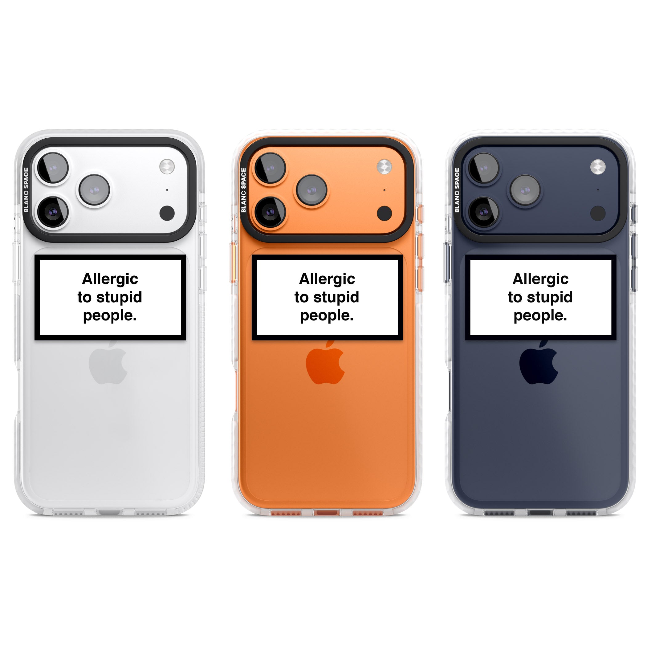 Allergic To Stupid People iPhone 17 Pro Impact Clear Phone Case APT Impact Protection