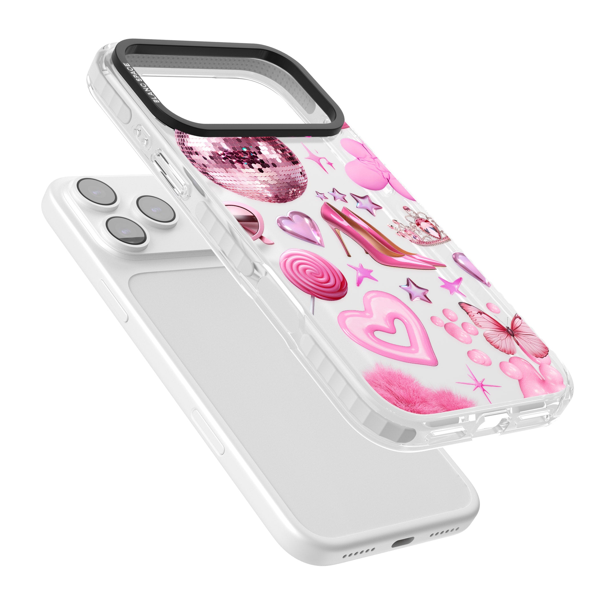 Pink Glam iPhone 17 Pro Impact Clear Phone Case Colours