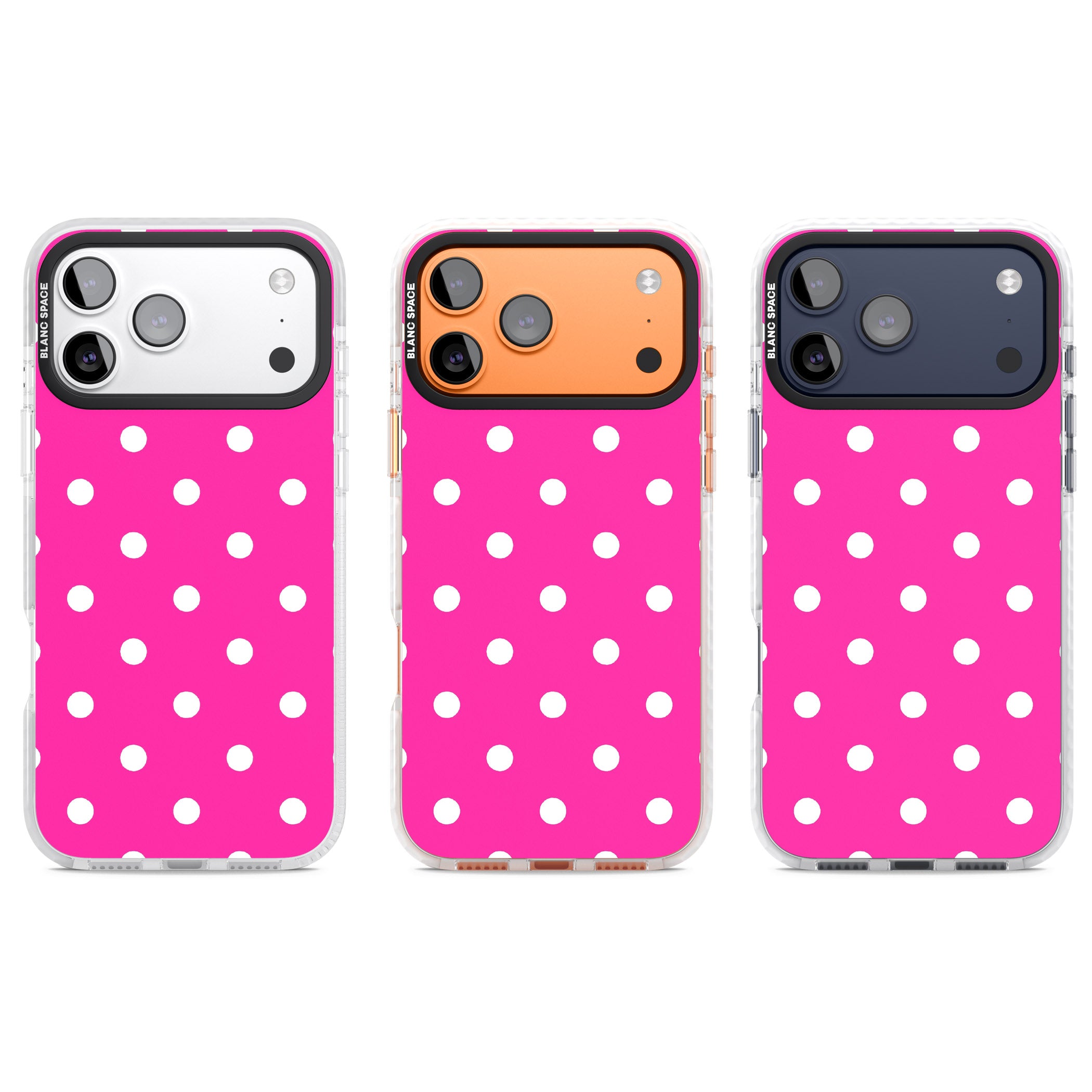 Pink Polka Dot iPhone 17 Pro Impact Clear Phone Case APT Impact Protection