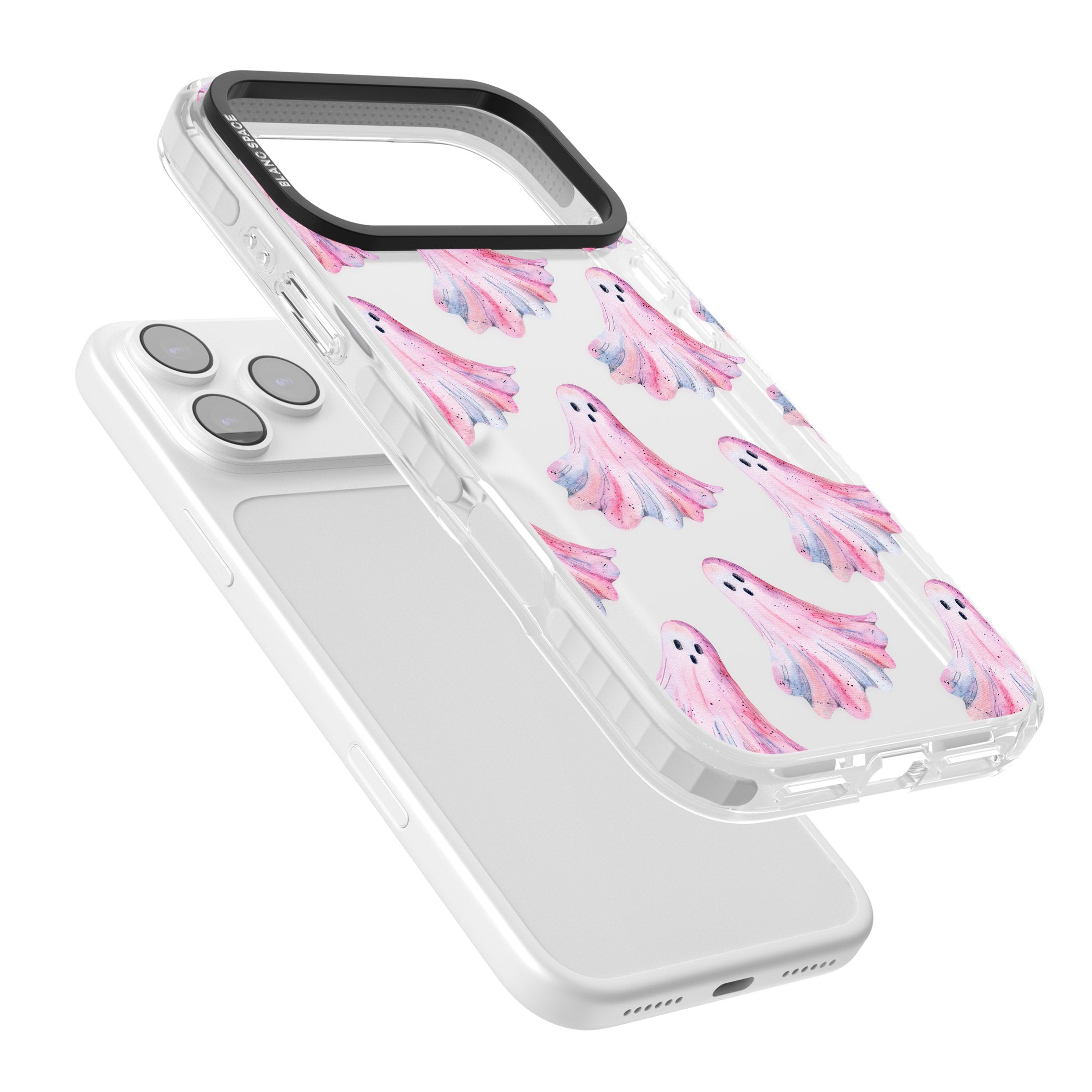 Pink Ghosts iPhone 17 Pro Impact Clear Phone Case Colours