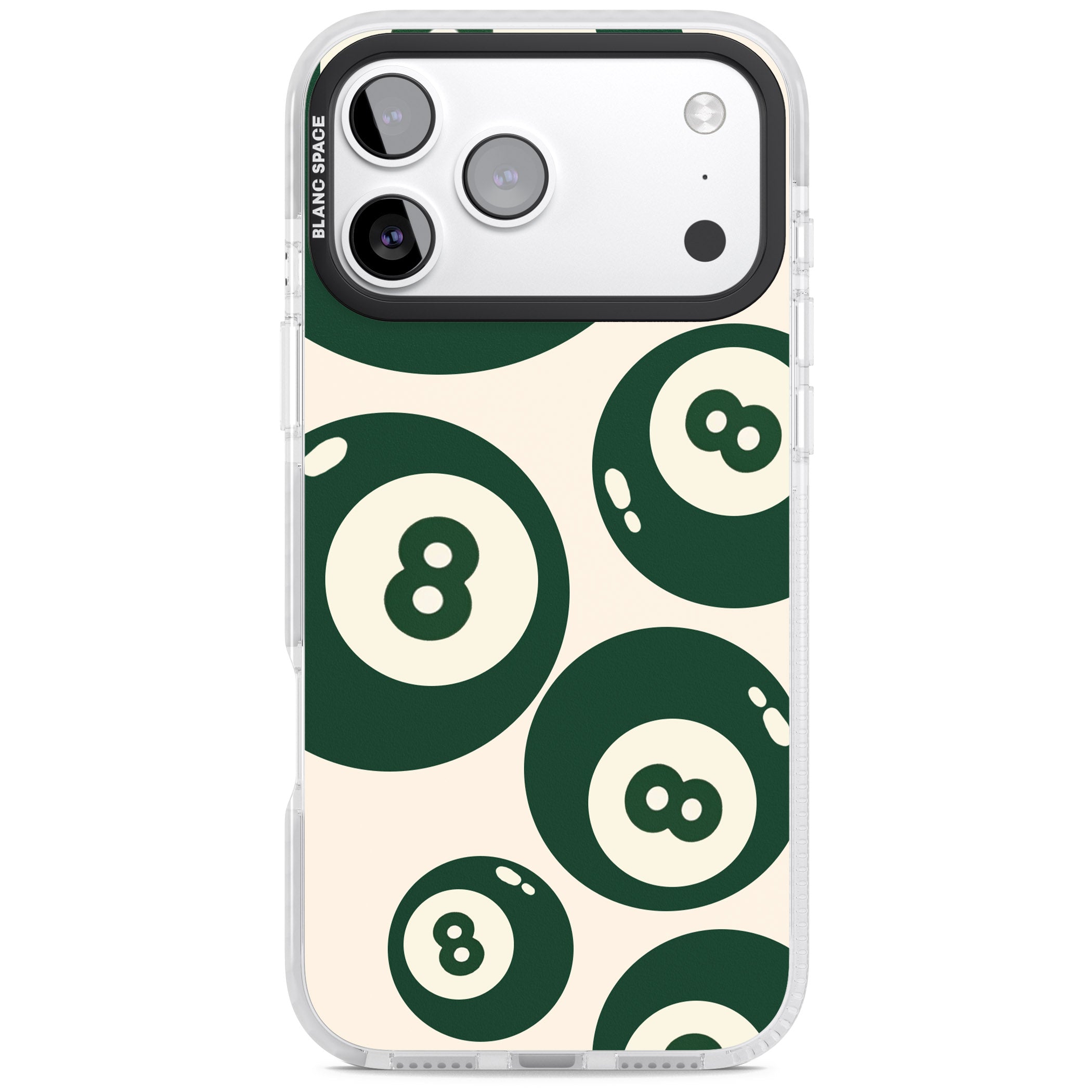 Green Eight Balls iPhone 17 Pro Impact Clear Phone Case