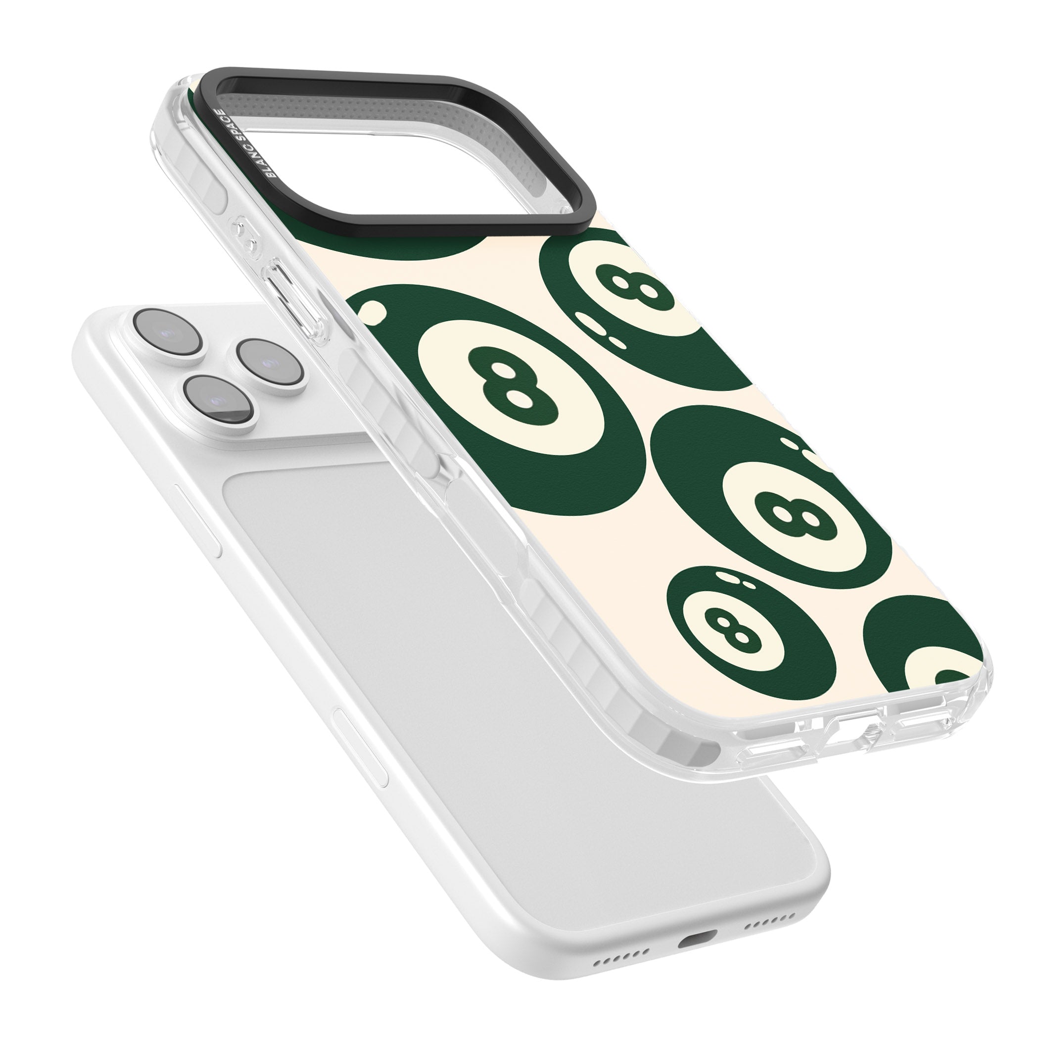 Green Eight Balls iPhone 17 Pro Impact Clear Phone Case Colours
