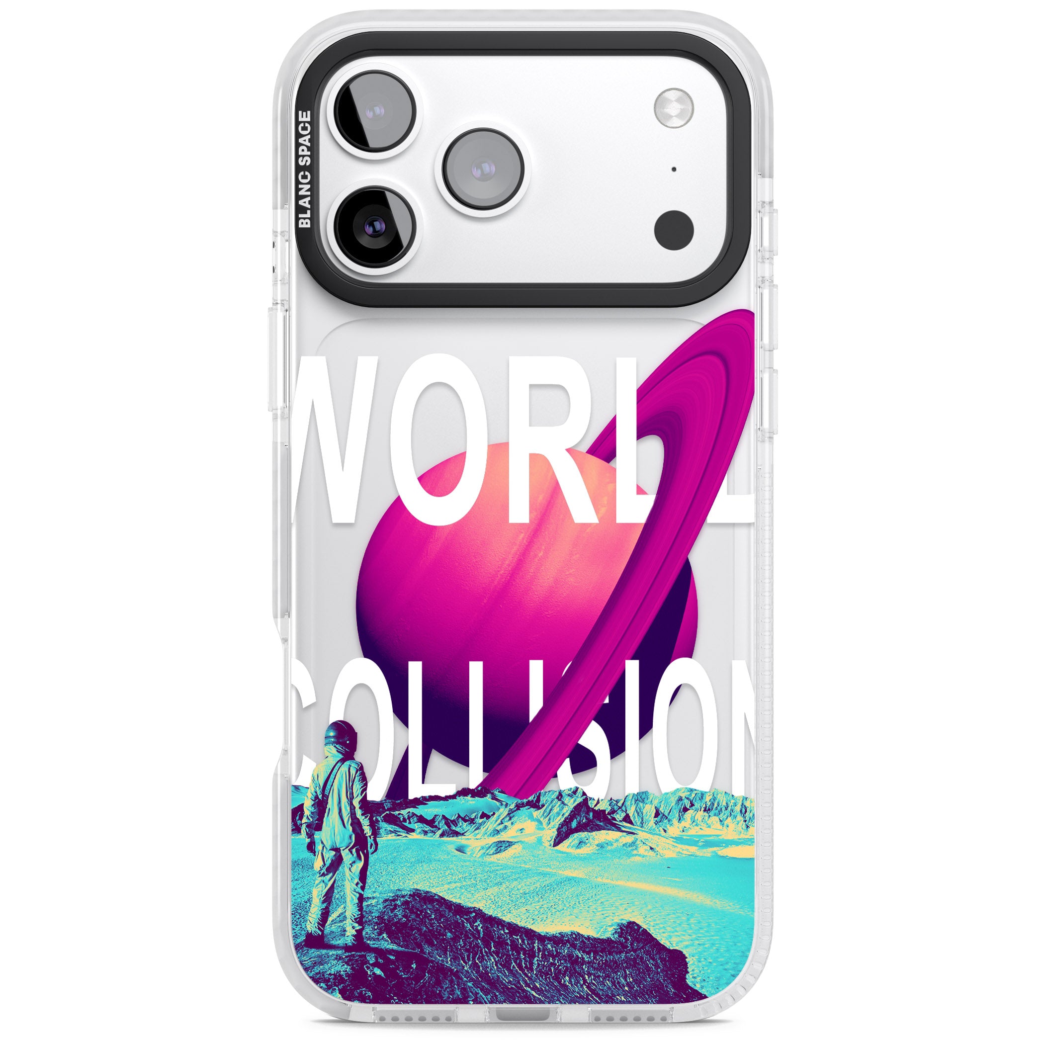 World Collision iPhone 17 Pro Impact Clear Phone Case