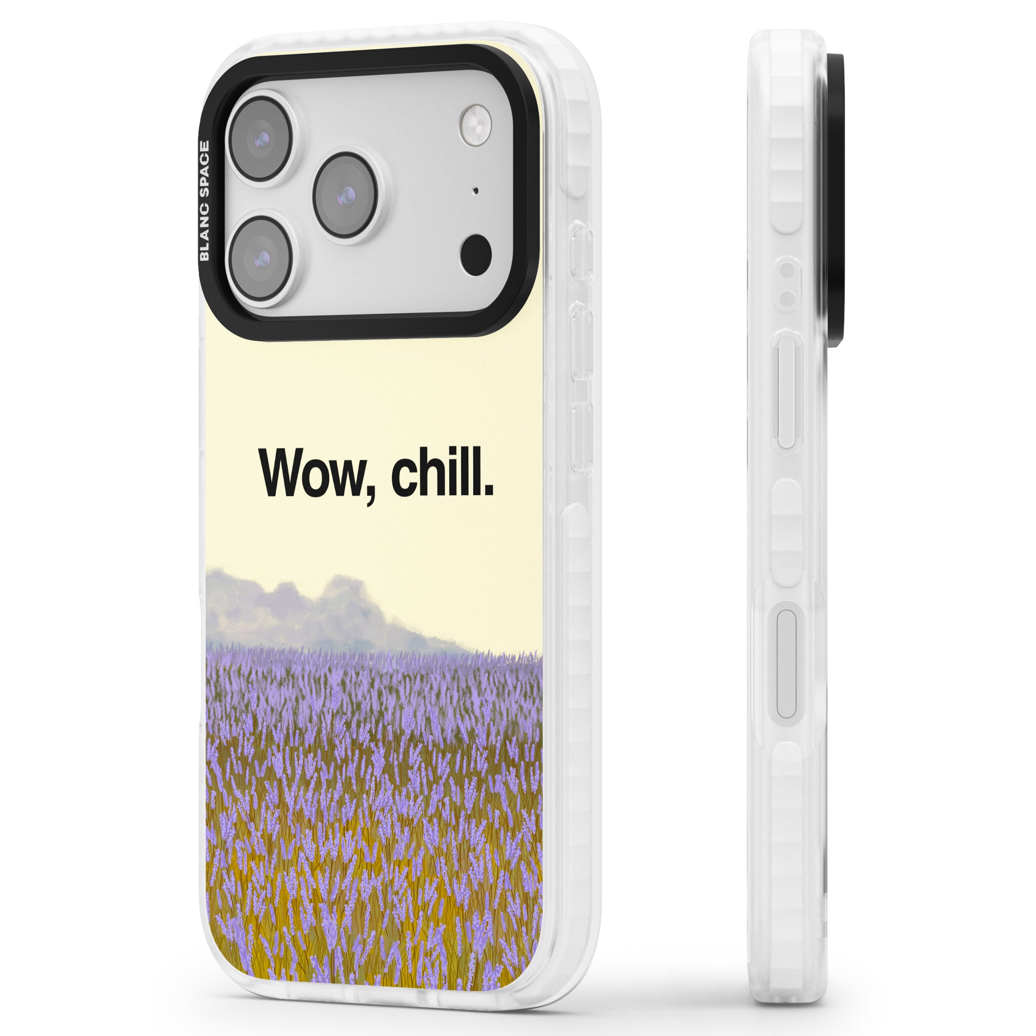Wow, Chill iPhone 17 Pro Impact Clear Phone Case Side Profile