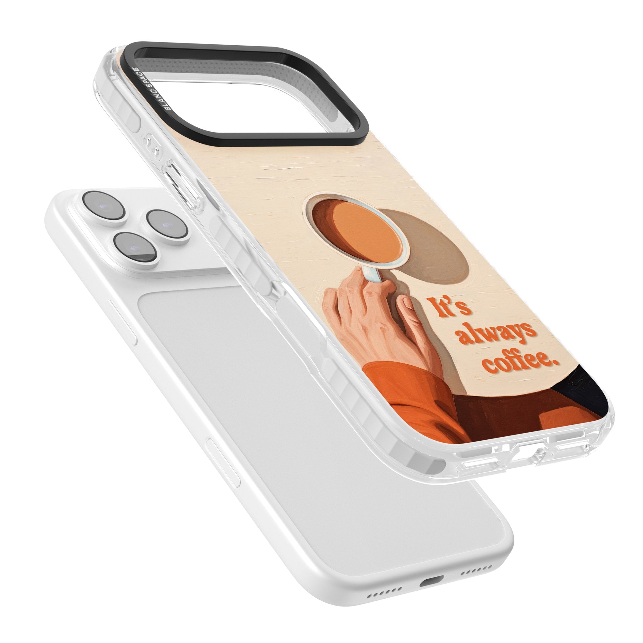 Its Always Coffee iPhone 17 Pro Impact Clear Phone Case Colours