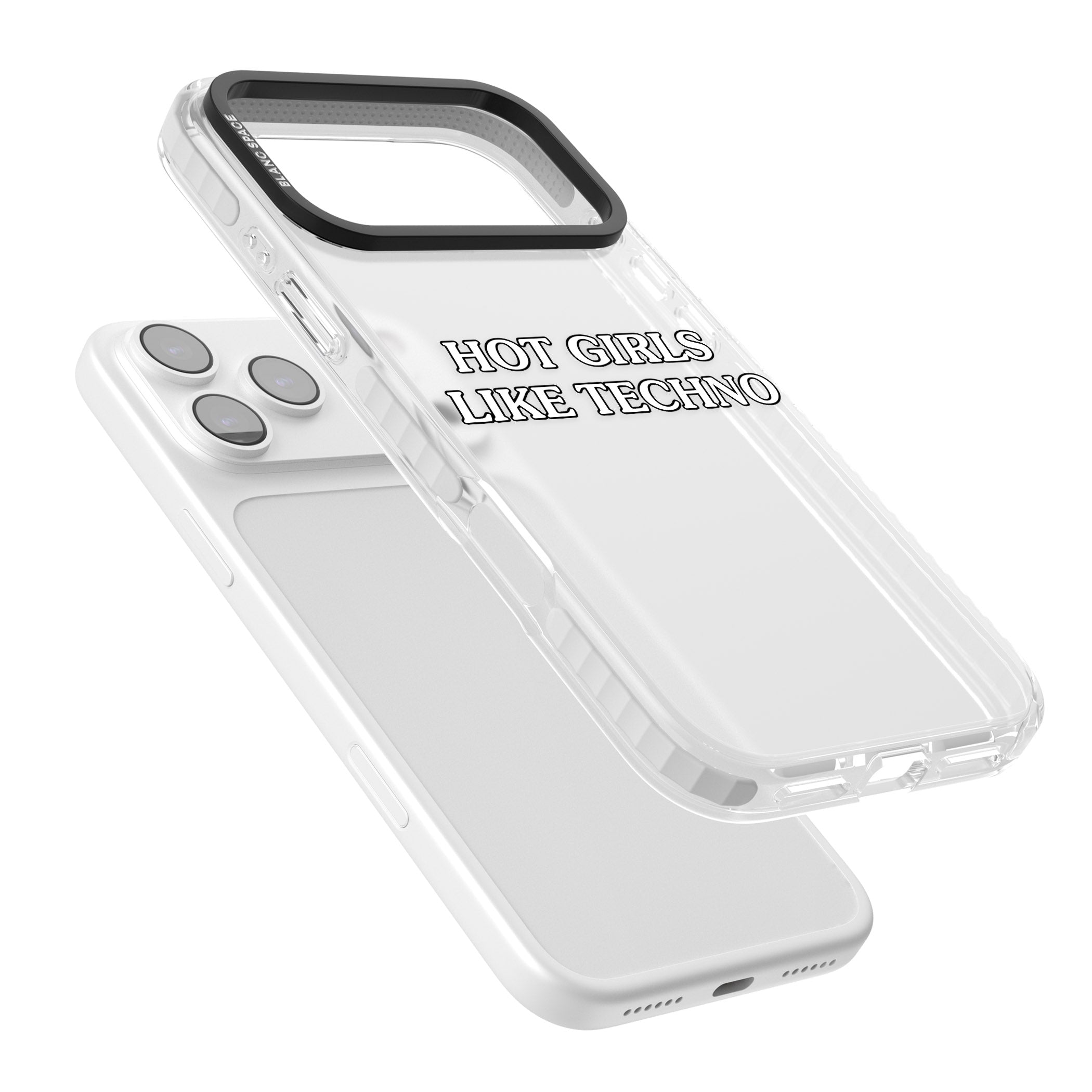 Hot Girls Like Techno iPhone 17 Pro Impact Clear Phone Case Colours