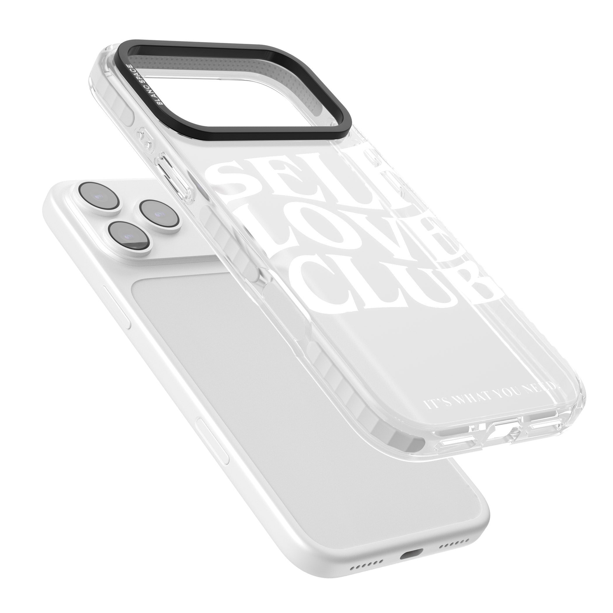 Self Love Club White iPhone 17 Pro Impact Clear Phone Case Colours