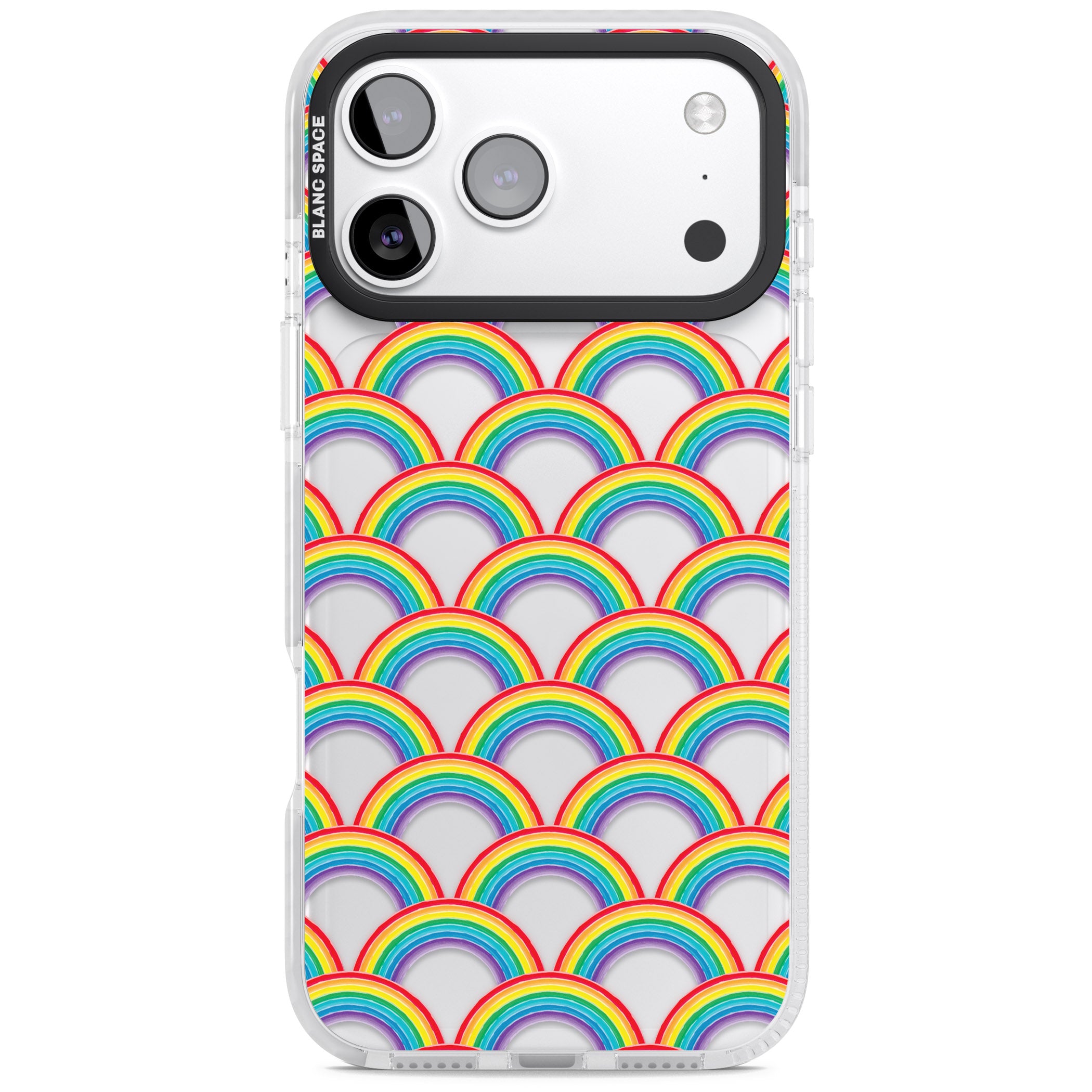 Rainbow Arc Pattern iPhone 17 Pro Impact Clear Phone Case