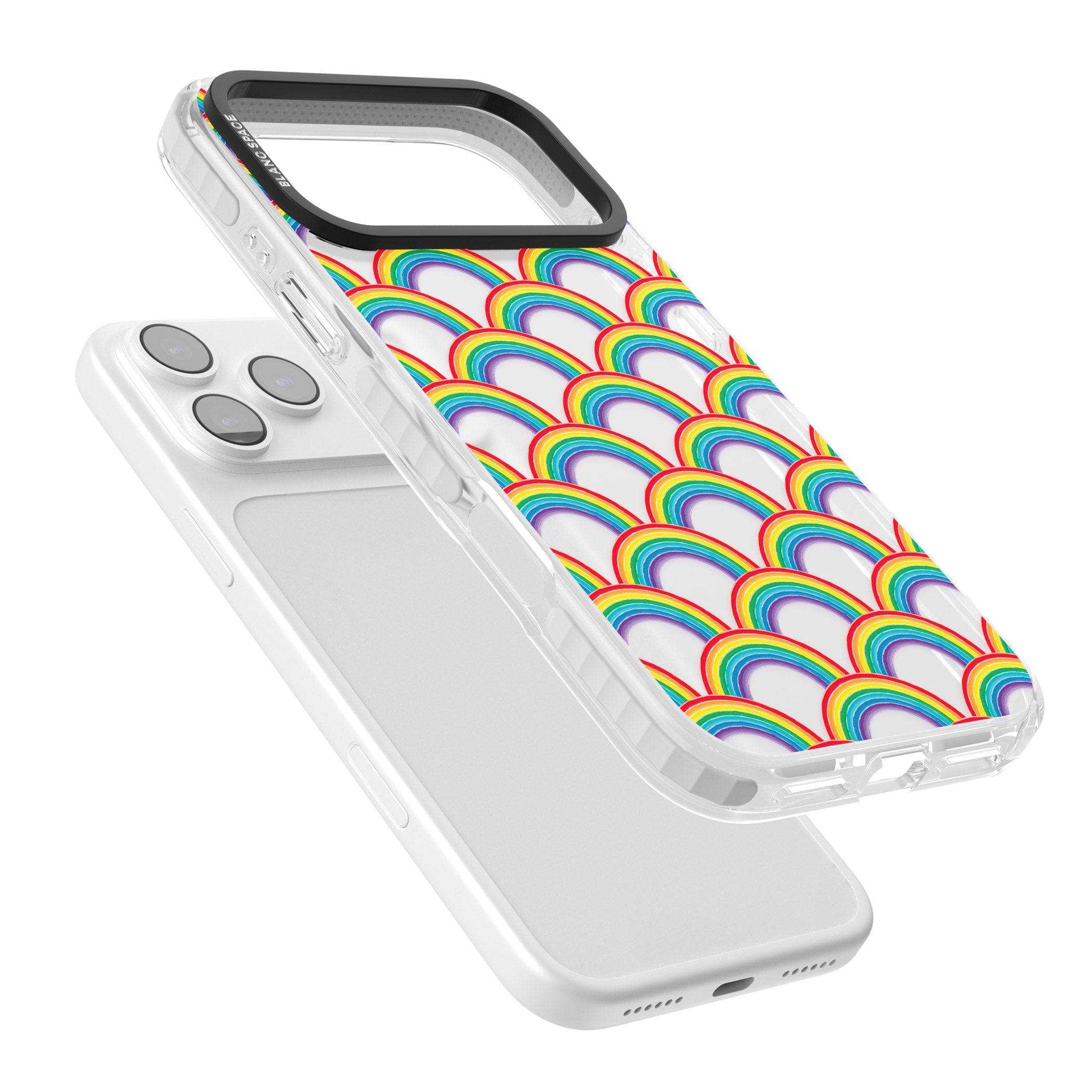 Rainbow Arc Pattern iPhone 17 Pro Impact Clear Phone Case Colours