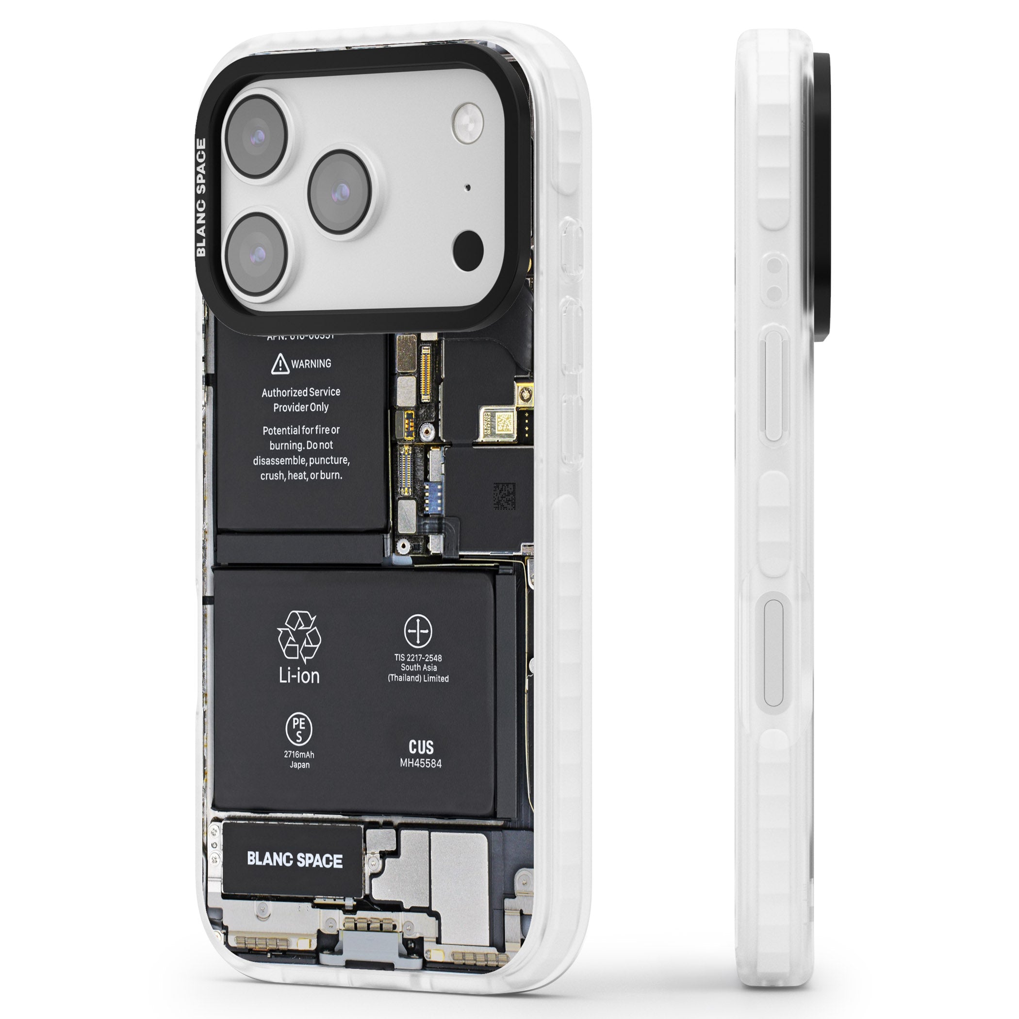 Circuit Board Standard iPhone 17 Pro Impact Clear Phone Case Side Profile