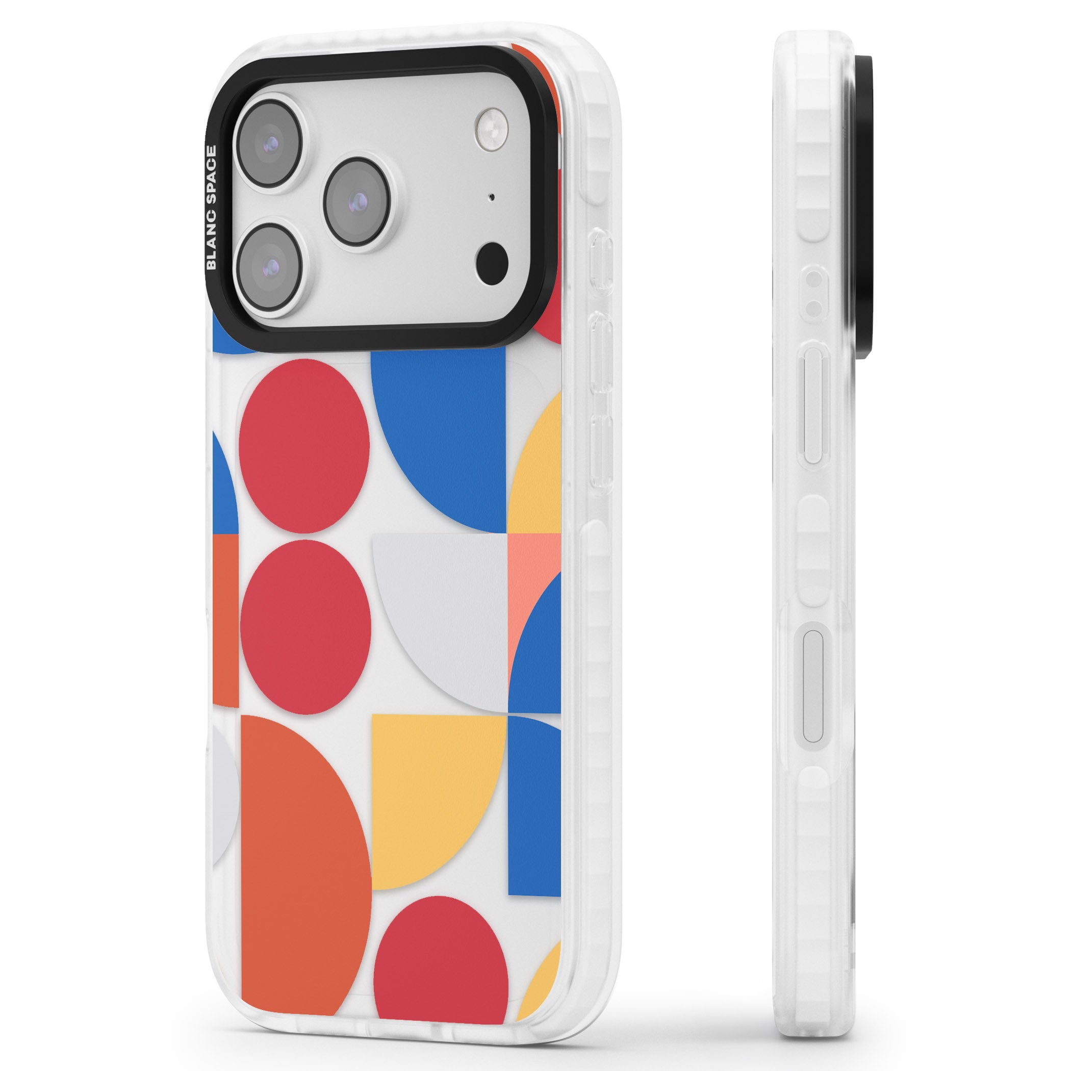 Abstract Colorful Geometric iPhone 17 Pro Impact Clear Phone Case Side Profile