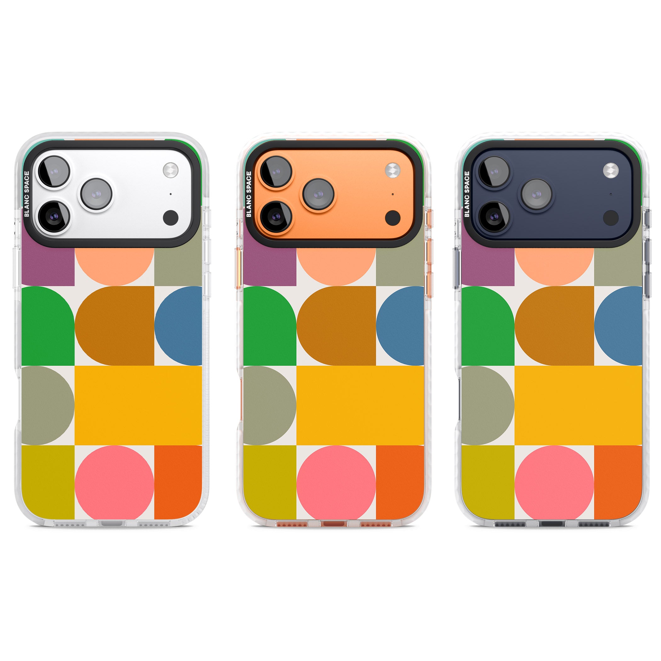 Retro Colorful Shapes iPhone 17 Pro Impact Clear Phone Case APT Impact Protection