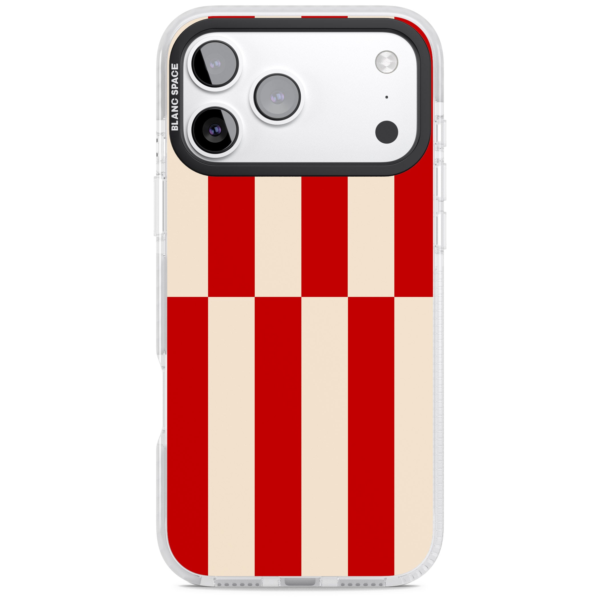 Retro Red Stripes iPhone 17 Pro Impact Clear Phone Case