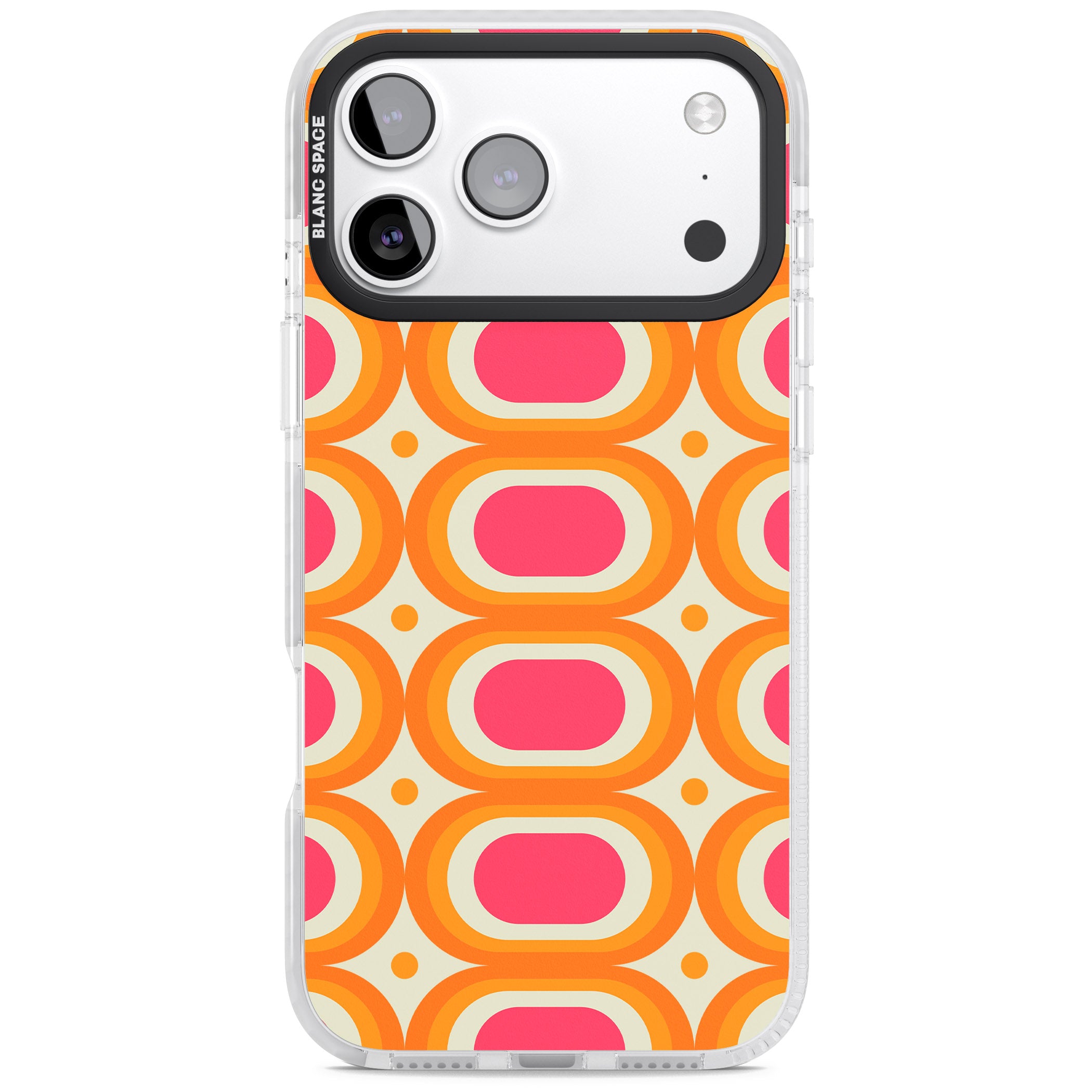 Groovy 60S Shape Pattern iPhone 17 Pro Impact Clear Phone Case