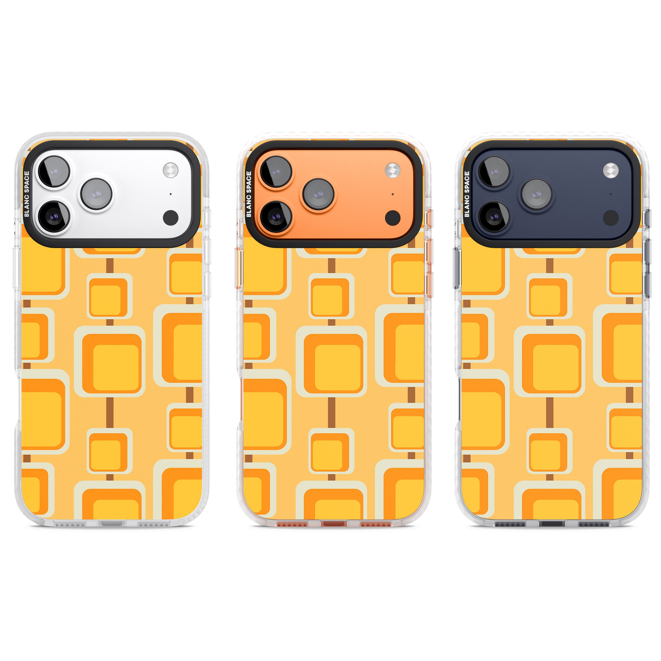 Sunny Mid Century Squares iPhone 17 Pro Impact Clear Phone Case APT Impact Protection
