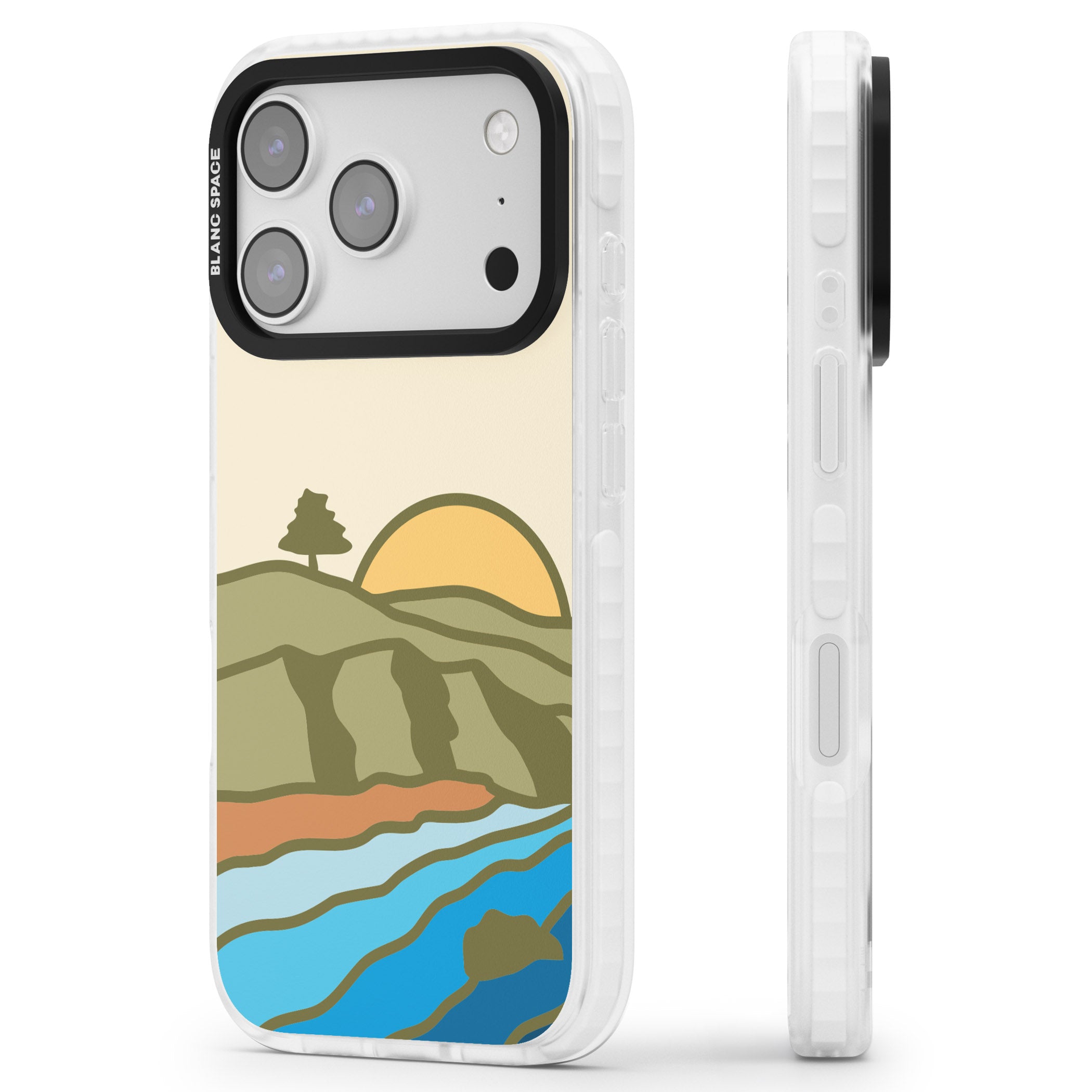 North Sunset iPhone 17 Pro Impact Clear Phone Case Side Profile