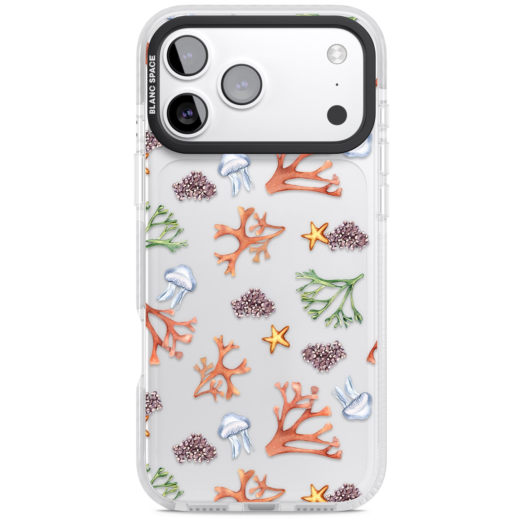 Coral & Jellyfish iPhone 17 Pro Impact Clear Phone Case