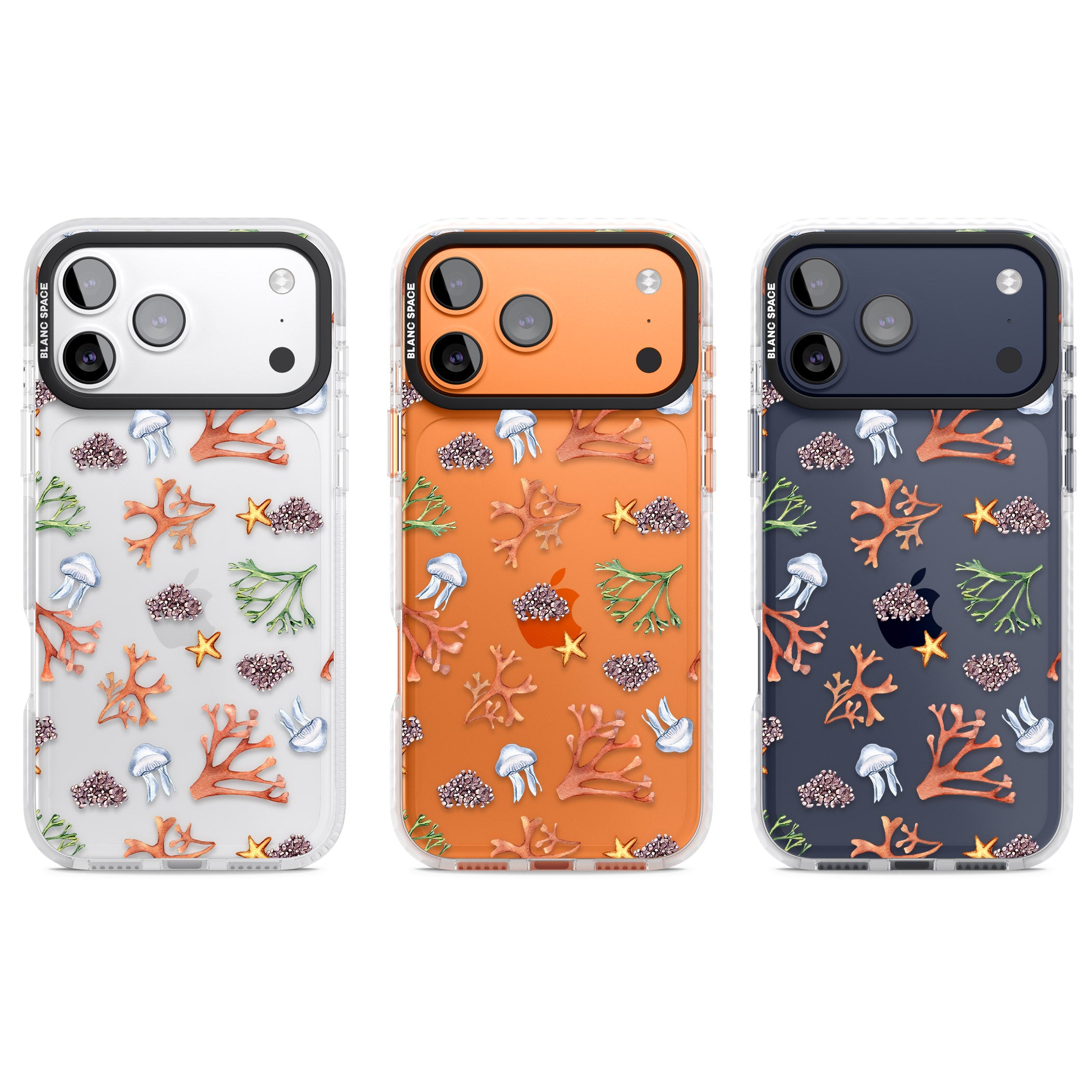 Coral & Jellyfish iPhone 17 Pro Impact Clear Phone Case APT Impact Protection