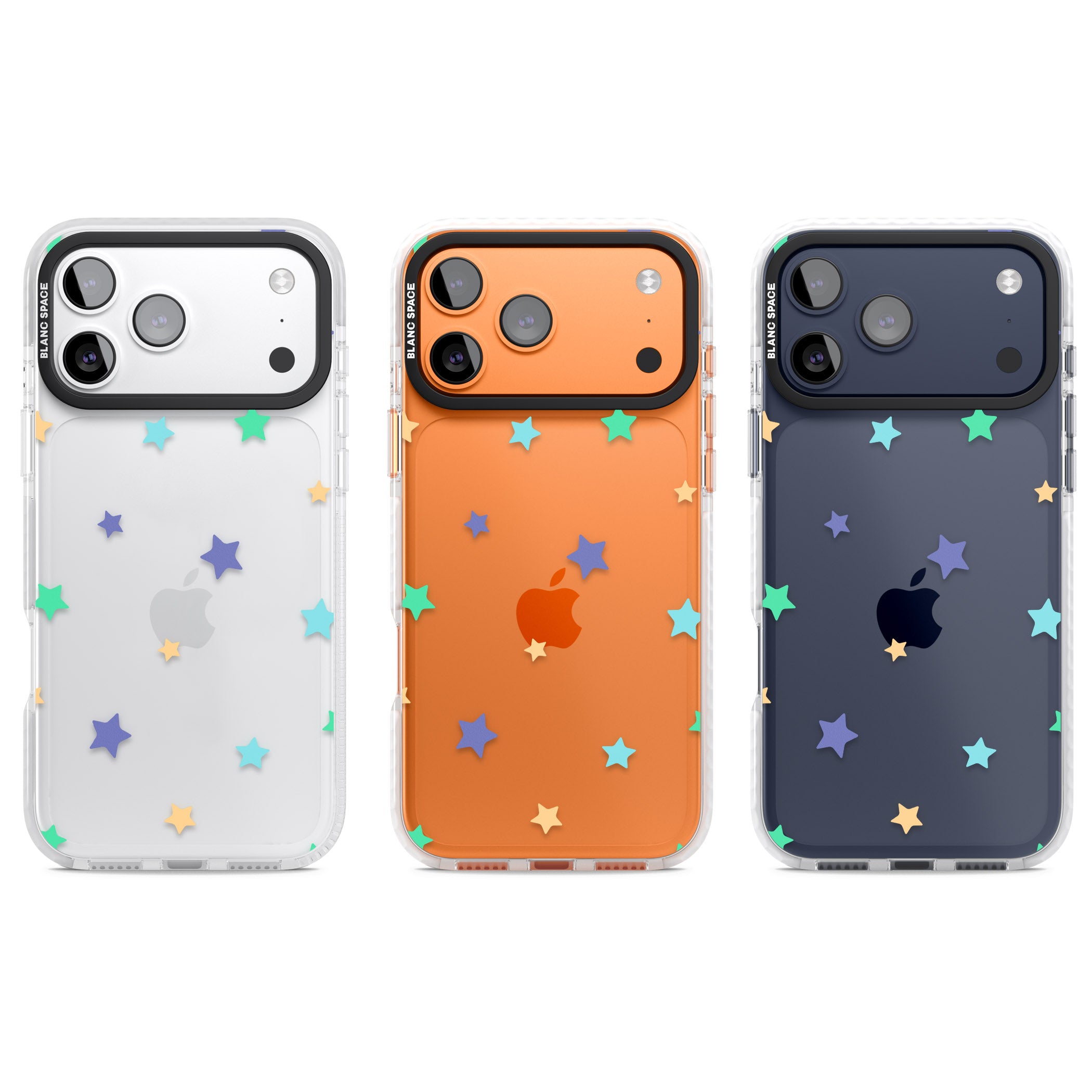 Pastel Star Pattern iPhone 17 Pro Impact Clear Phone Case APT Impact Protection