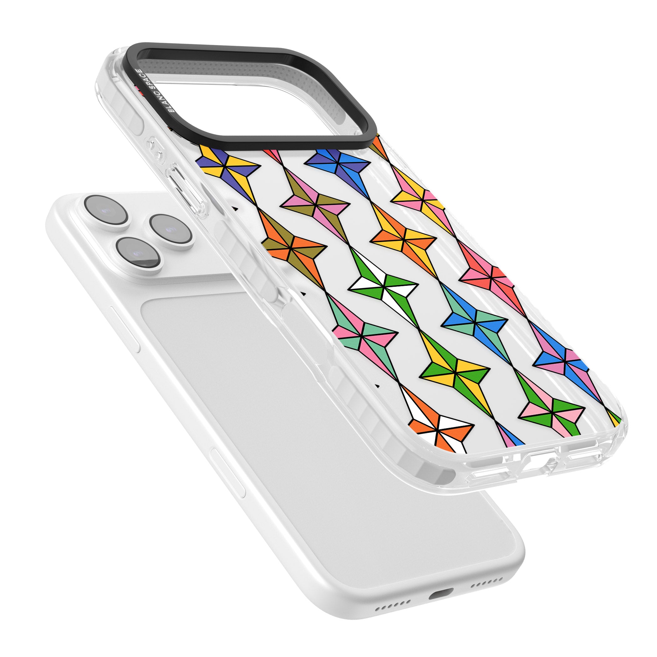 Multi Colour Stars Pattern iPhone 17 Pro Impact Clear Phone Case Colours
