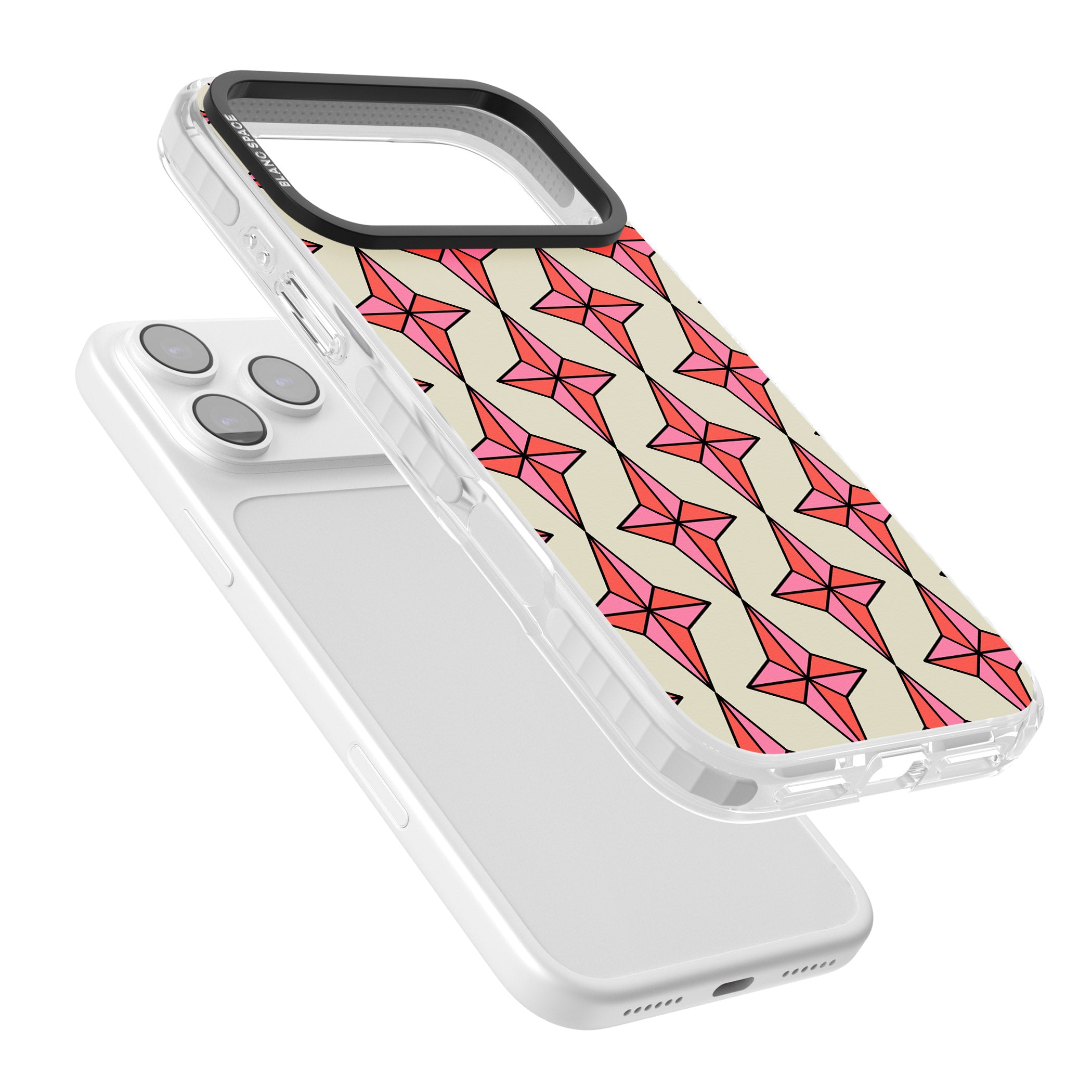 Rose Stars Pattern iPhone 17 Pro Impact Clear Phone Case Colours