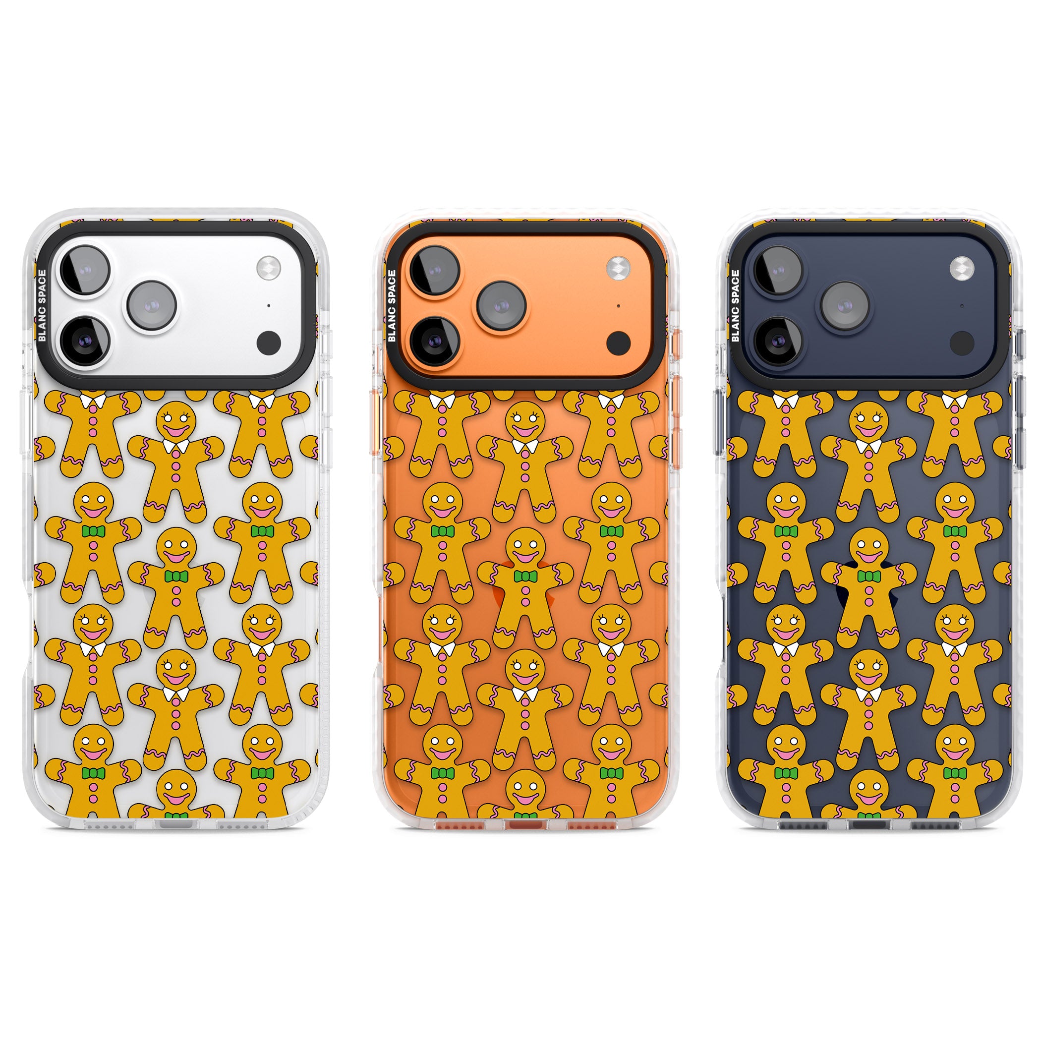 Gingerbread Cookie Pattern iPhone 17 Pro Impact Clear Phone Case APT Impact Protection