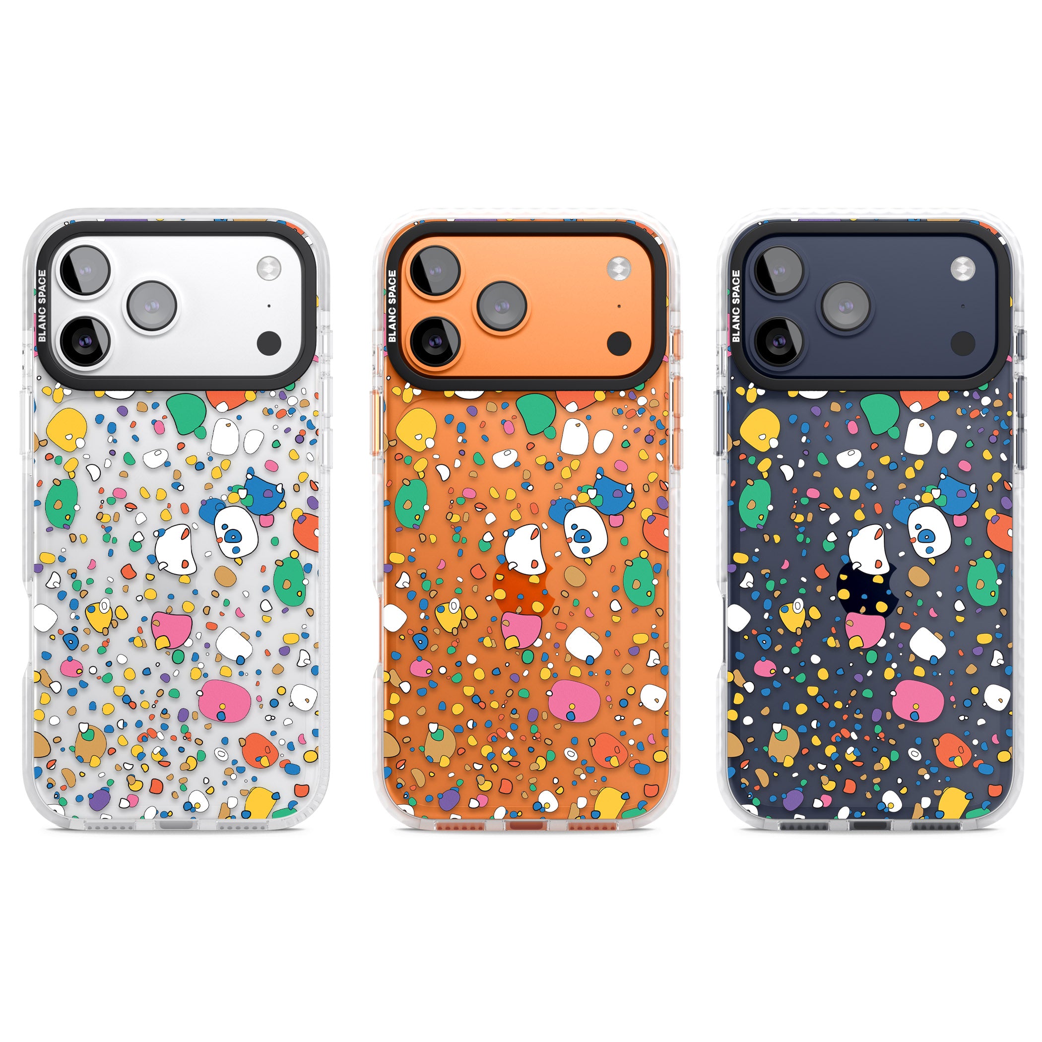 Colourful Confetti Pebbles iPhone 17 Pro Impact Clear Phone Case APT Impact Protection